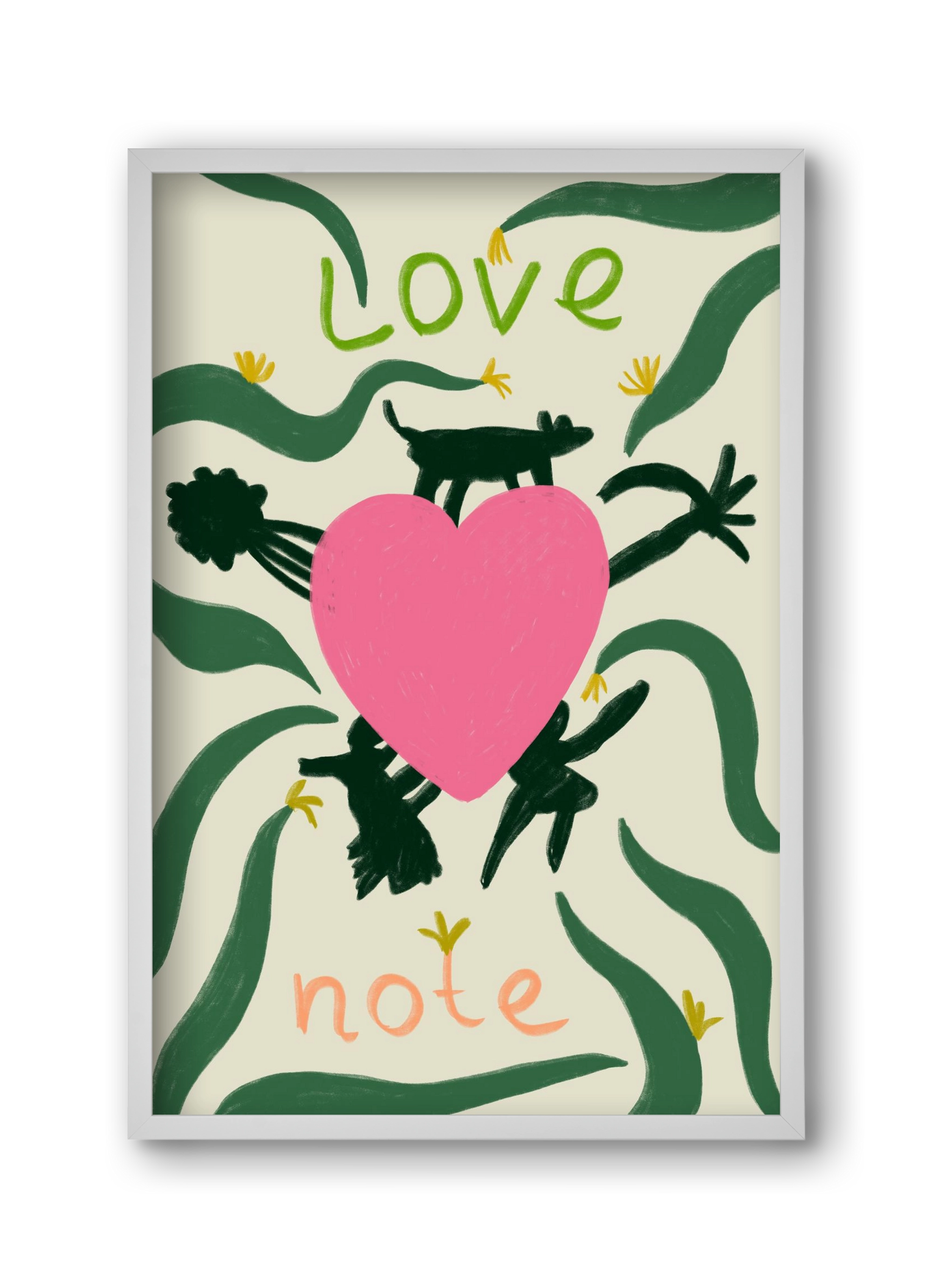 LOVE NOTE, 30x45 cm (30x45 cm), Fehér keret