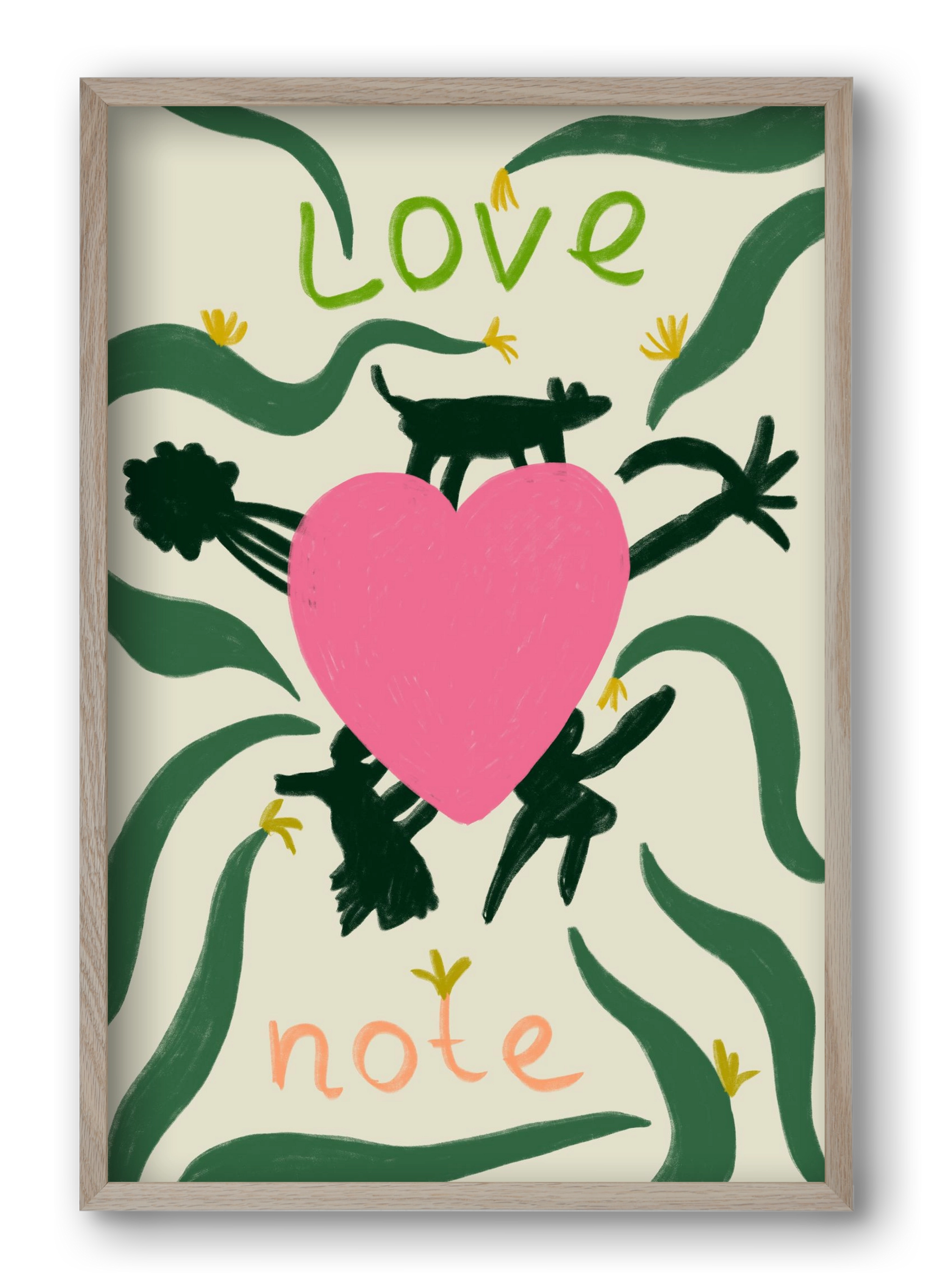 LOVE NOTE, 40x60 cm (40x60 cm), Tölgy keret