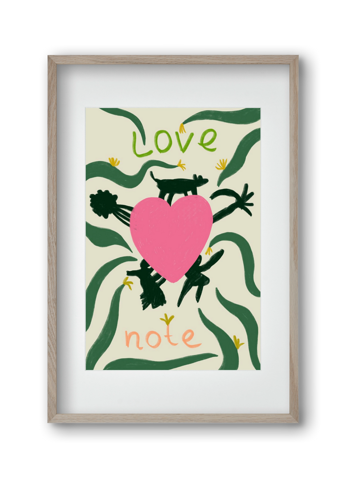 LOVE NOTE, 30x45 cm (20x30 cm), Tölgy keret, paszpartuval