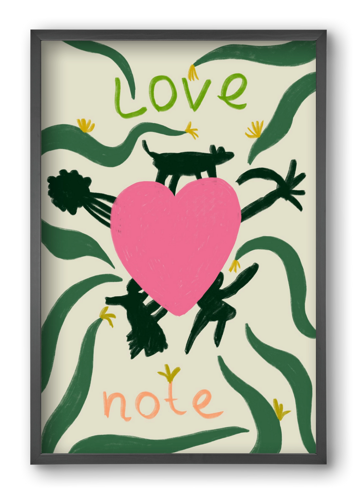 LOVE NOTE, 40x60 cm (40x60 cm), Fekete keret