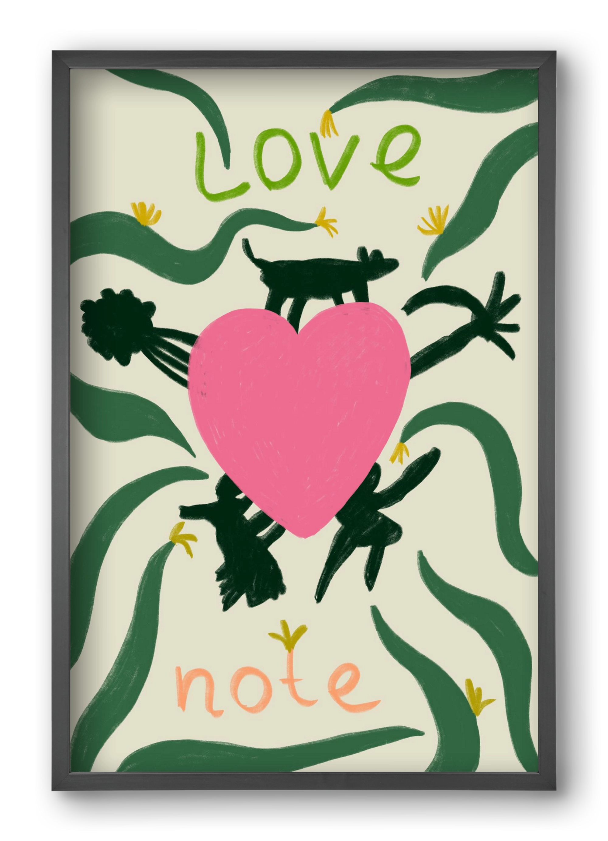 LOVE NOTE, 40x60 cm (40x60 cm), Fekete keret