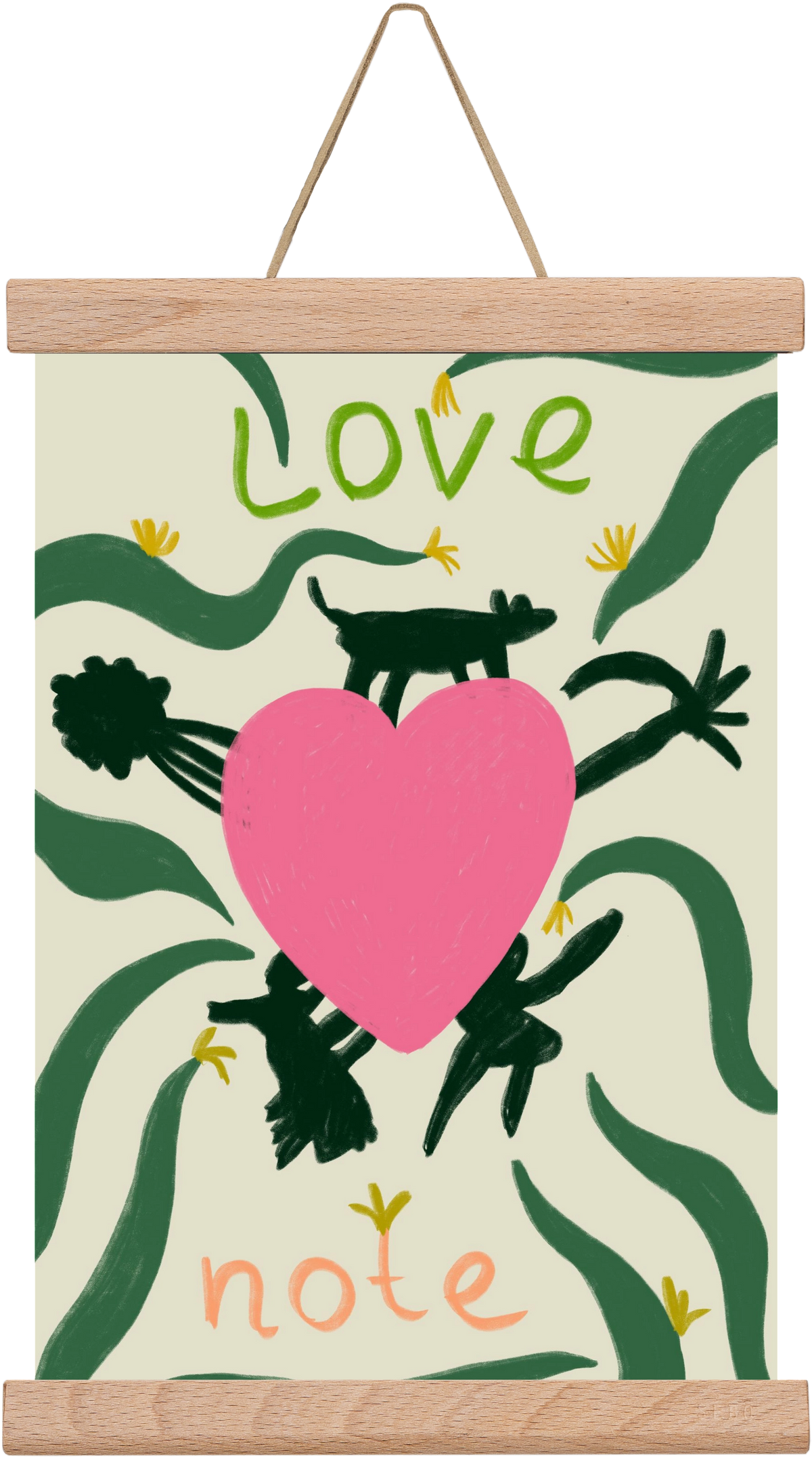 LOVE NOTE, 20x30 cm (20x30 cm), Tölgy akasztó