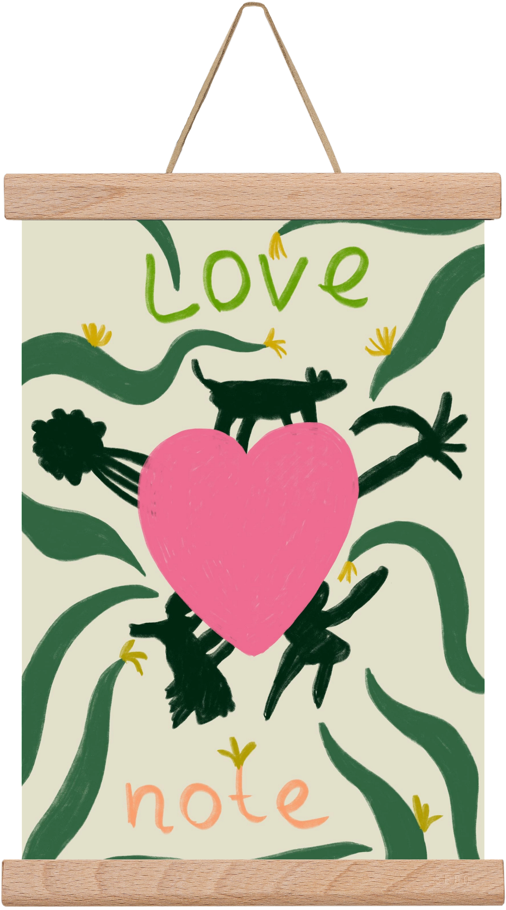 LOVE NOTE, 20x30 cm (20x30 cm), Tölgy akasztó