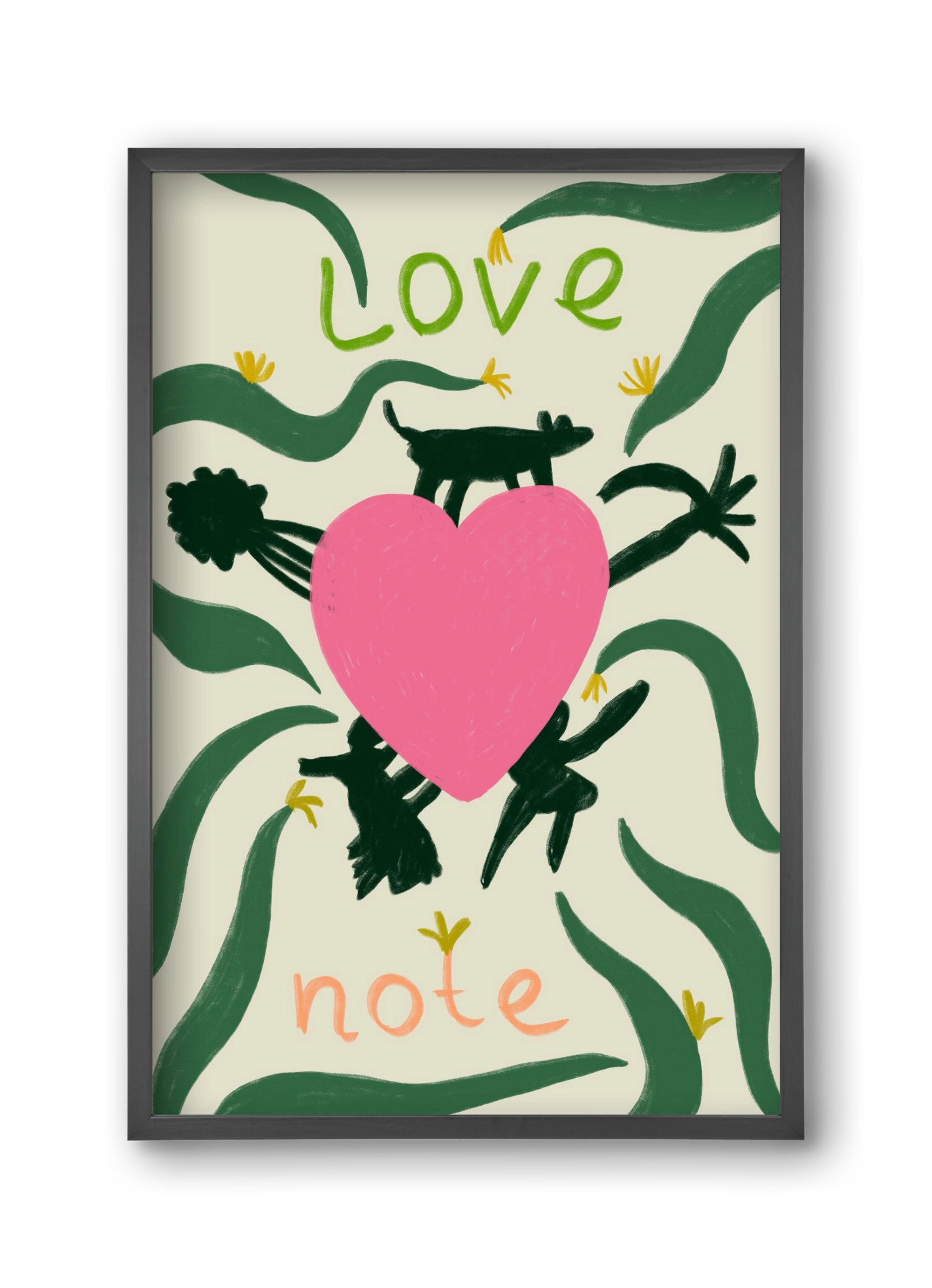 LOVE NOTE, 30x45 cm (30x45 cm), Fekete keret