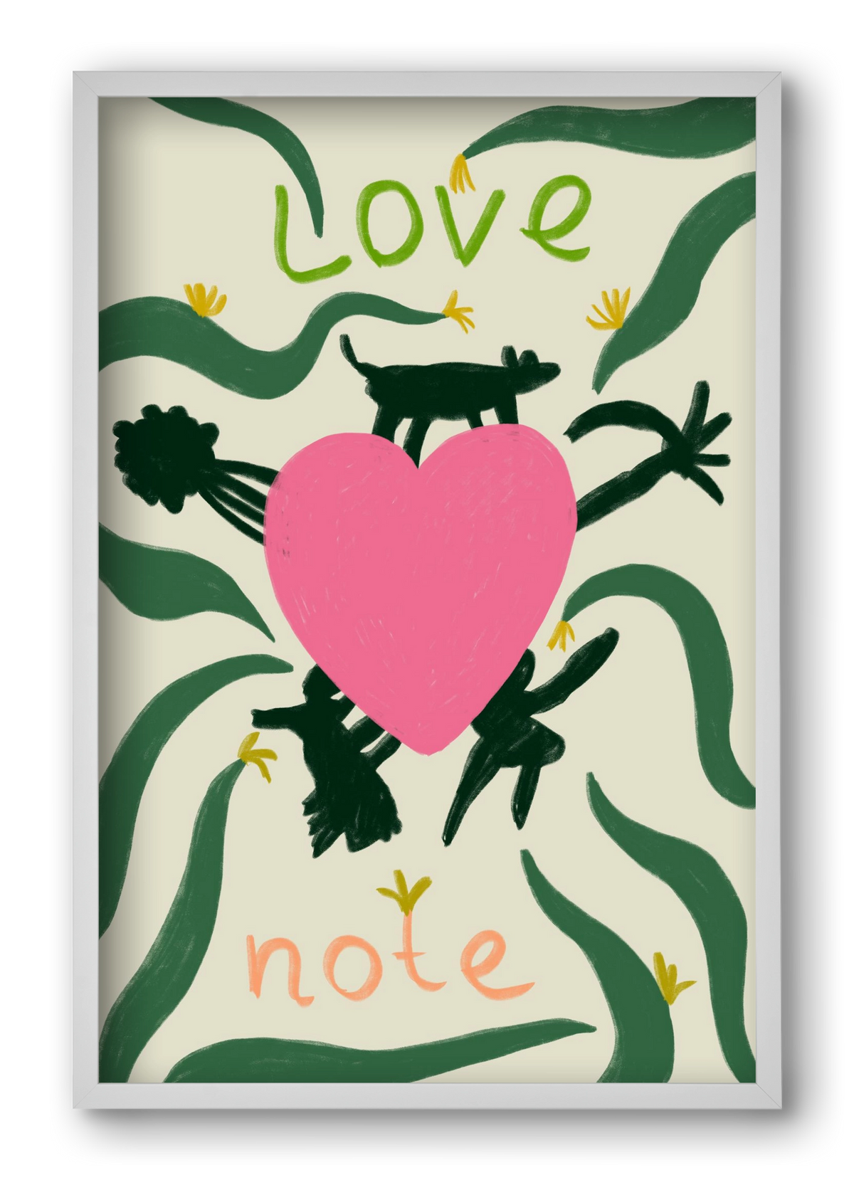 LOVE NOTE, 40x60 cm (40x60 cm), Fehér keret