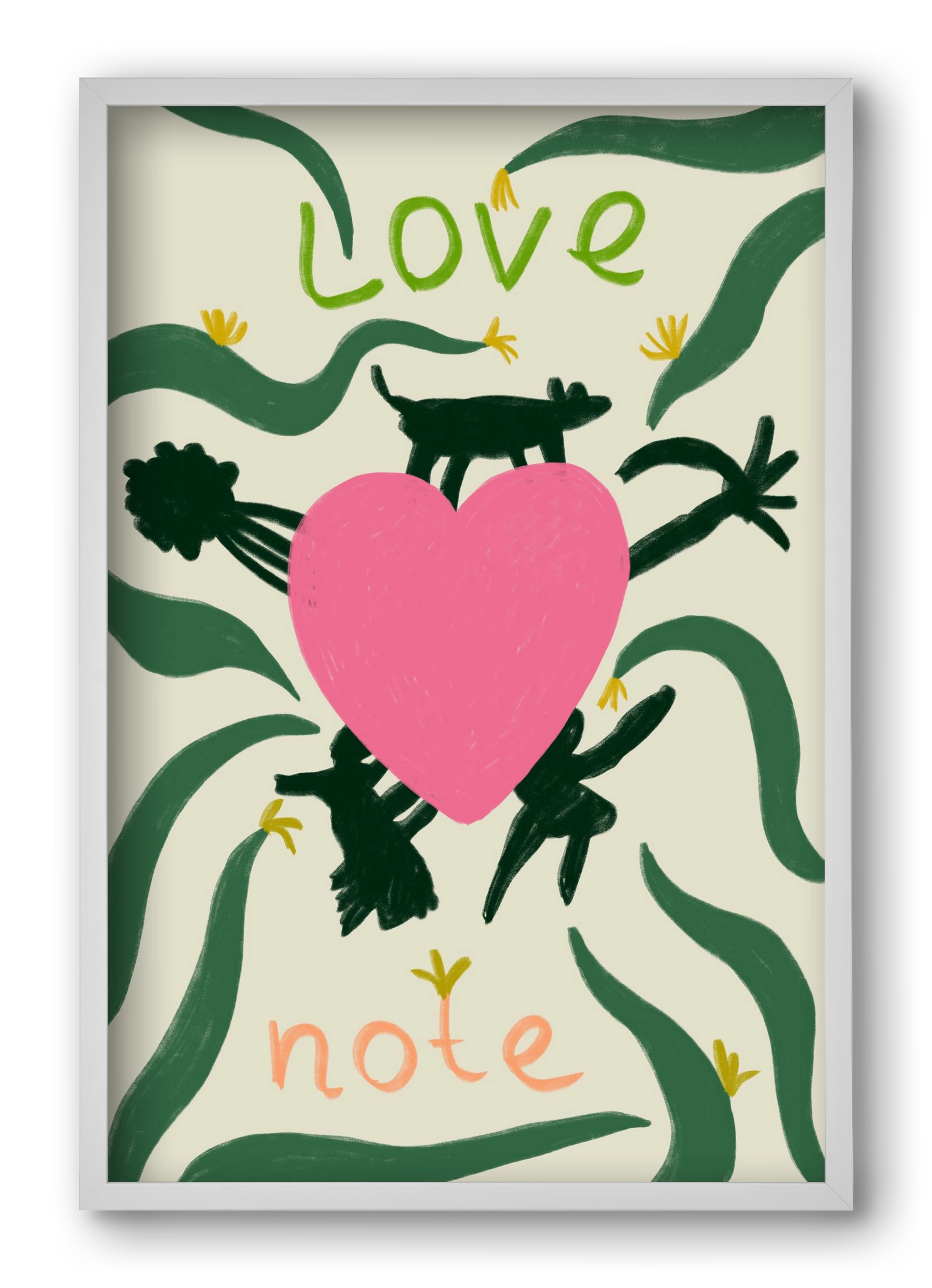 LOVE NOTE, 40x60 cm (40x60 cm), Fehér keret