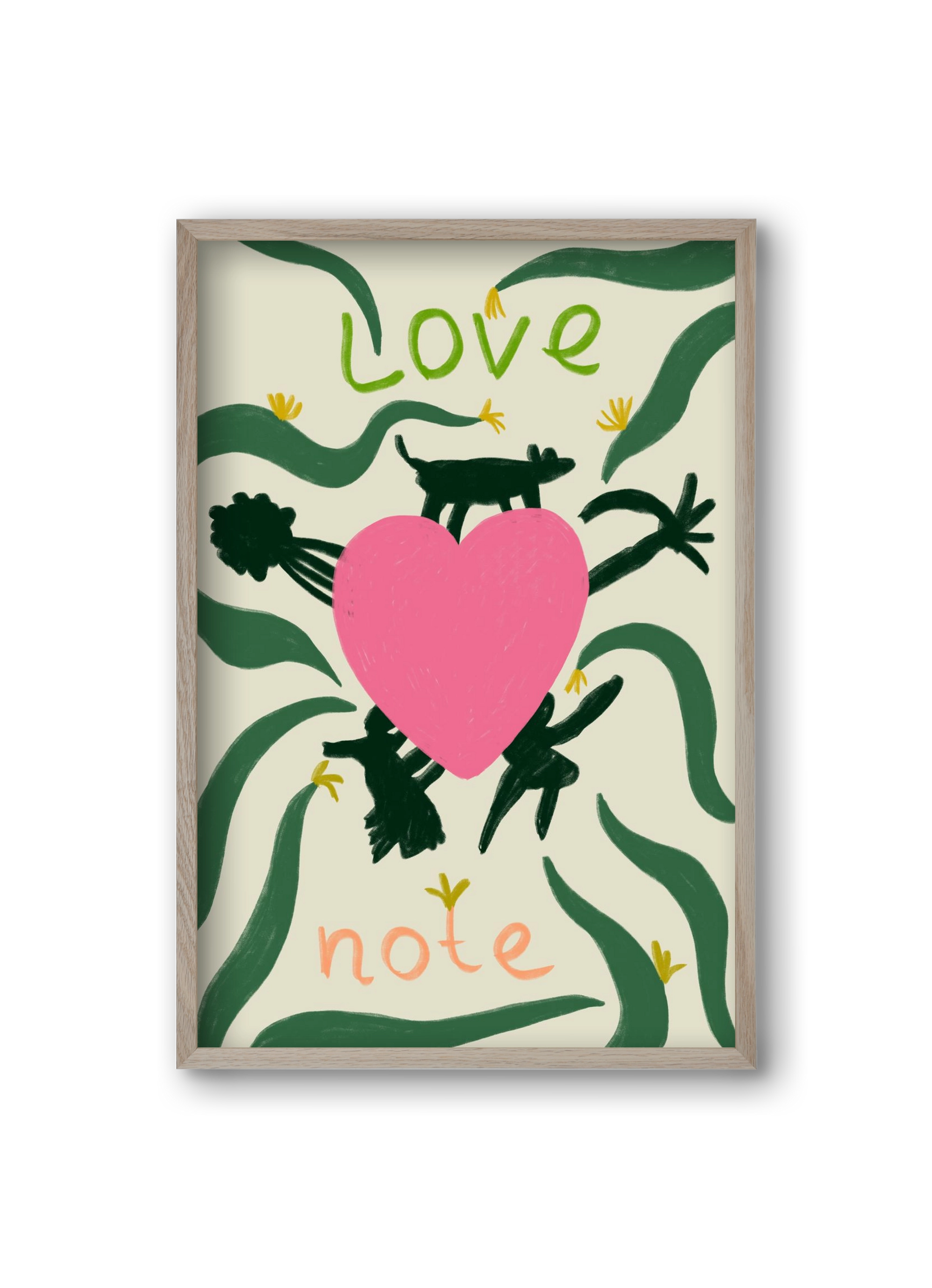 LOVE NOTE, 20x30 cm (20x30 cm), Tölgy keret