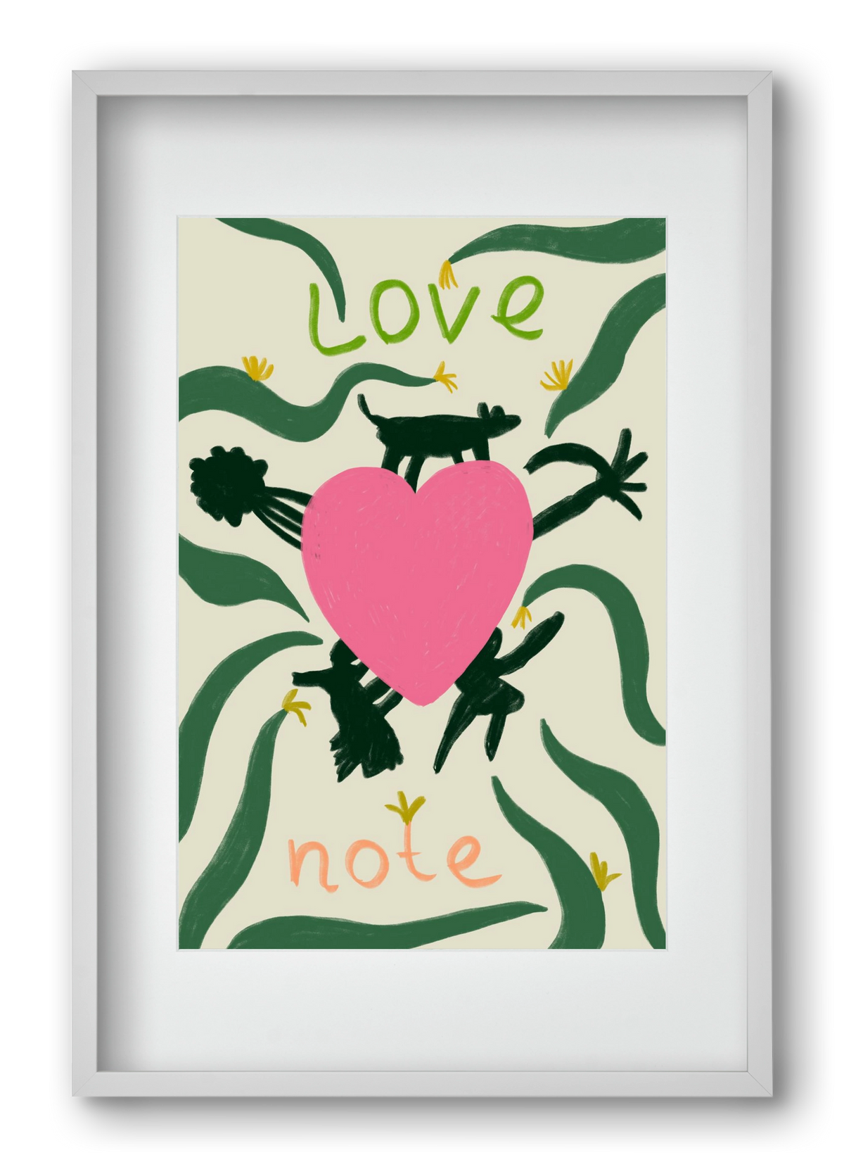 LOVE NOTE, 40x60 cm (30x45 cm), Fehér keret, paszpartuval