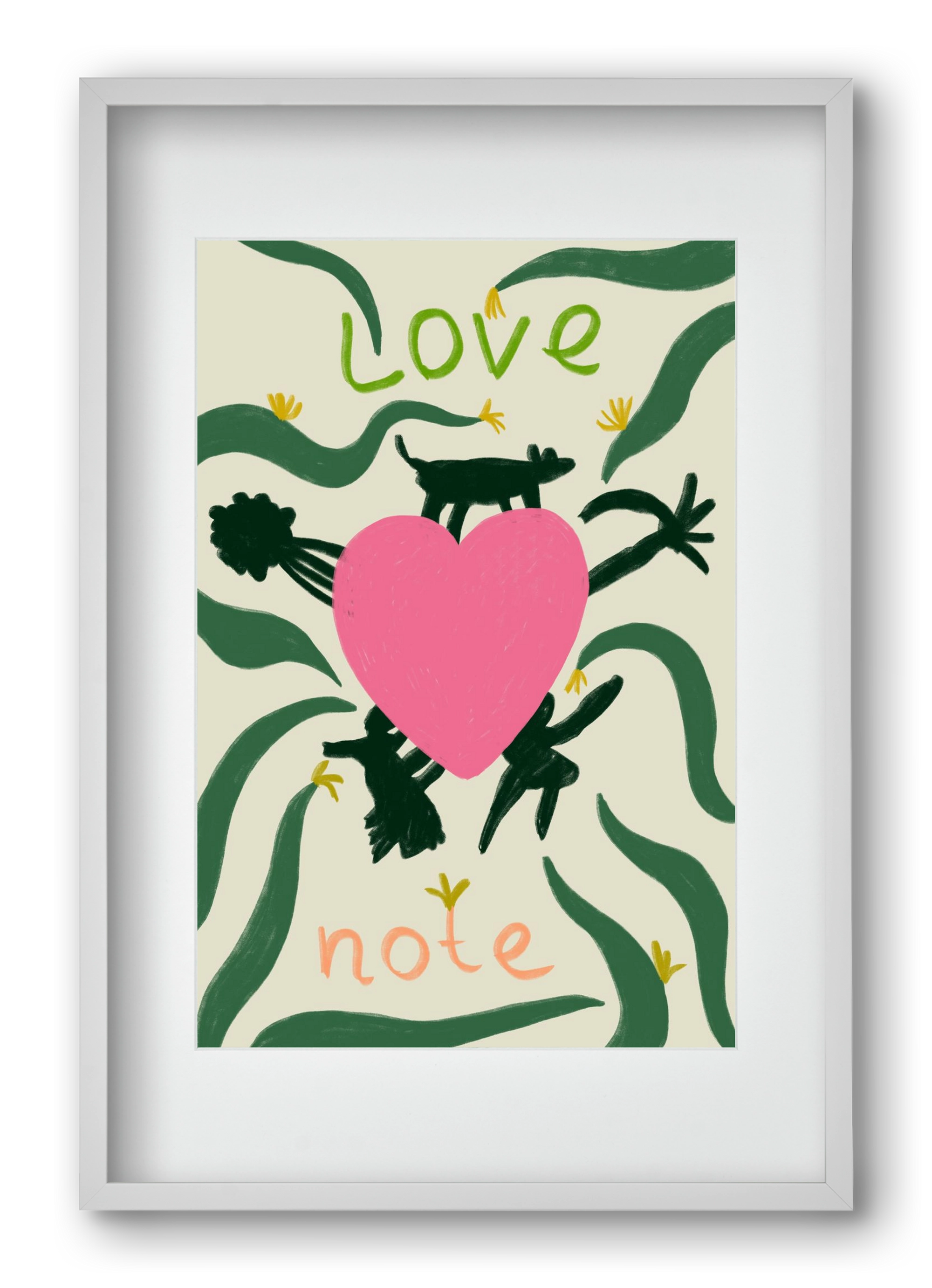 LOVE NOTE, 40x60 cm (30x45 cm), Fehér keret, paszpartuval