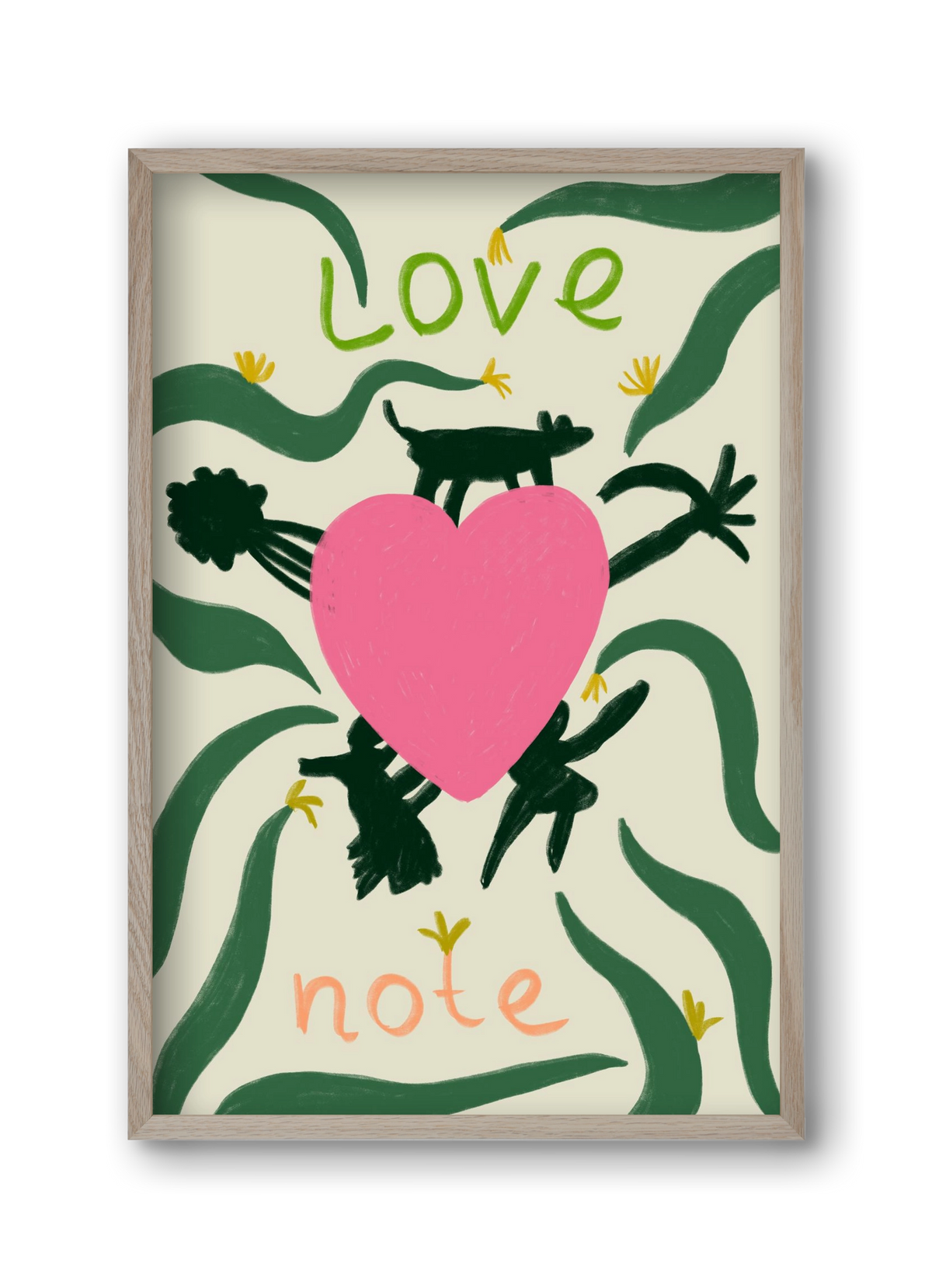 LOVE NOTE, 30x45 cm (30x45 cm), Tölgy keret