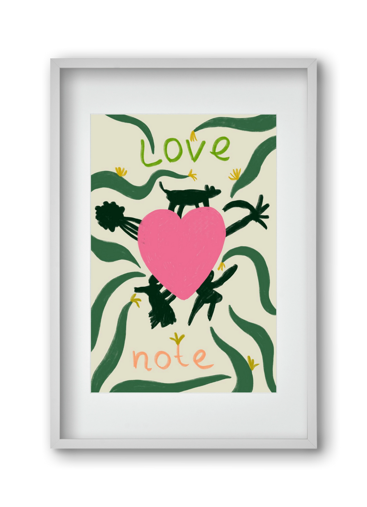LOVE NOTE, 30x45 cm (20x30 cm), Fehér keret, paszpartuval