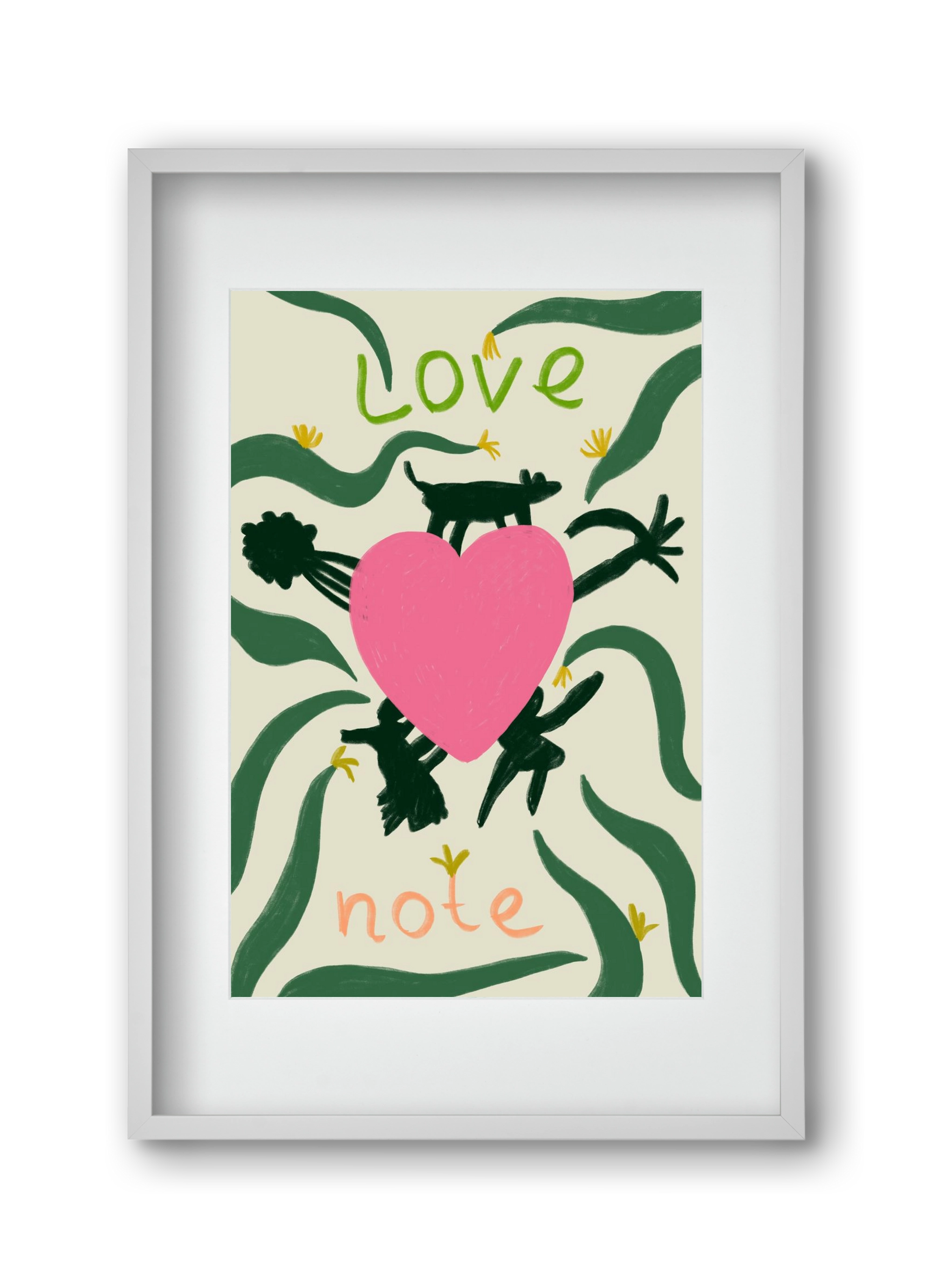 LOVE NOTE, 30x45 cm (20x30 cm), Fehér keret, paszpartuval