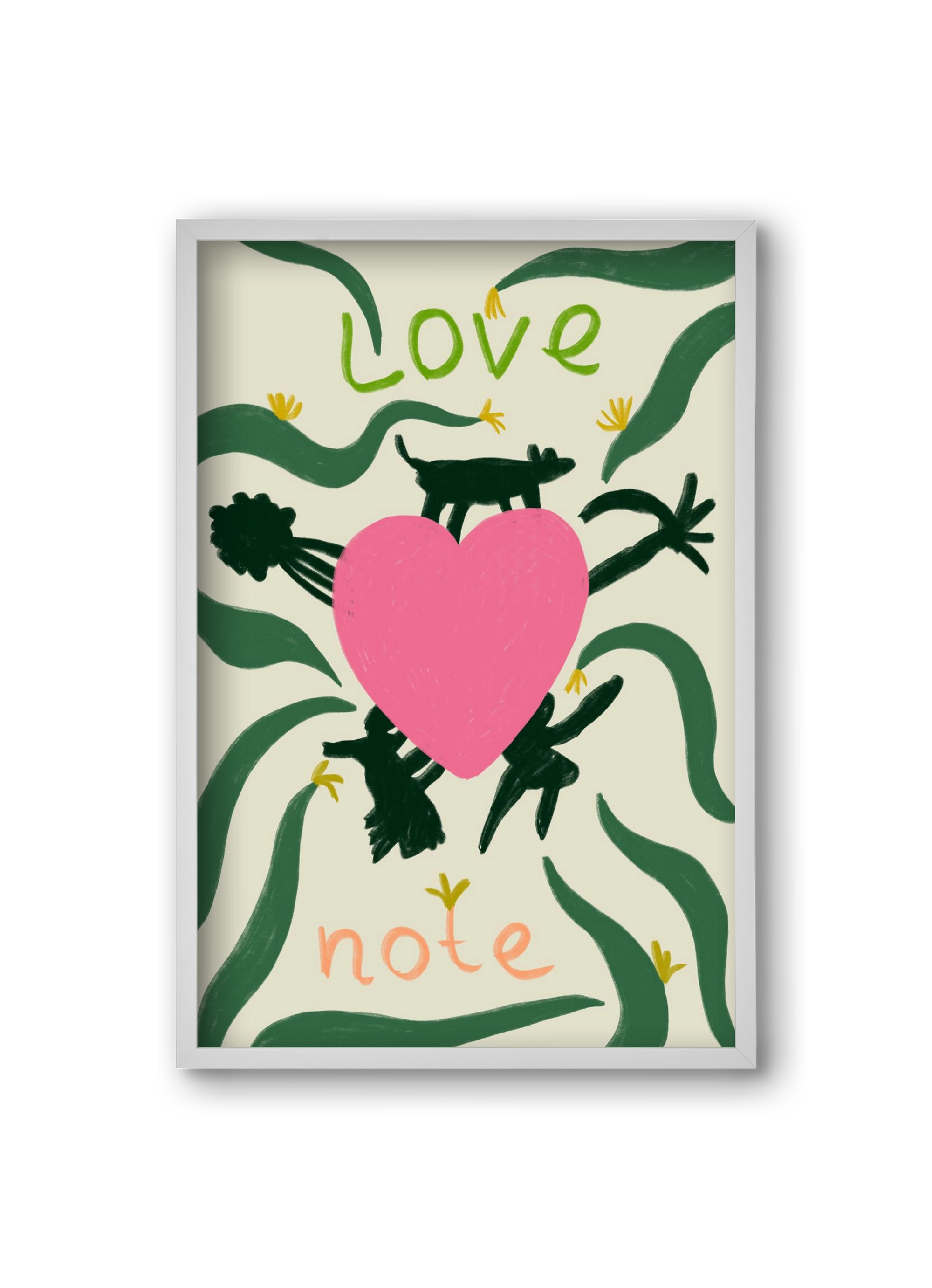 LOVE NOTE, 20x30 cm (20x30 cm), Fehér keret