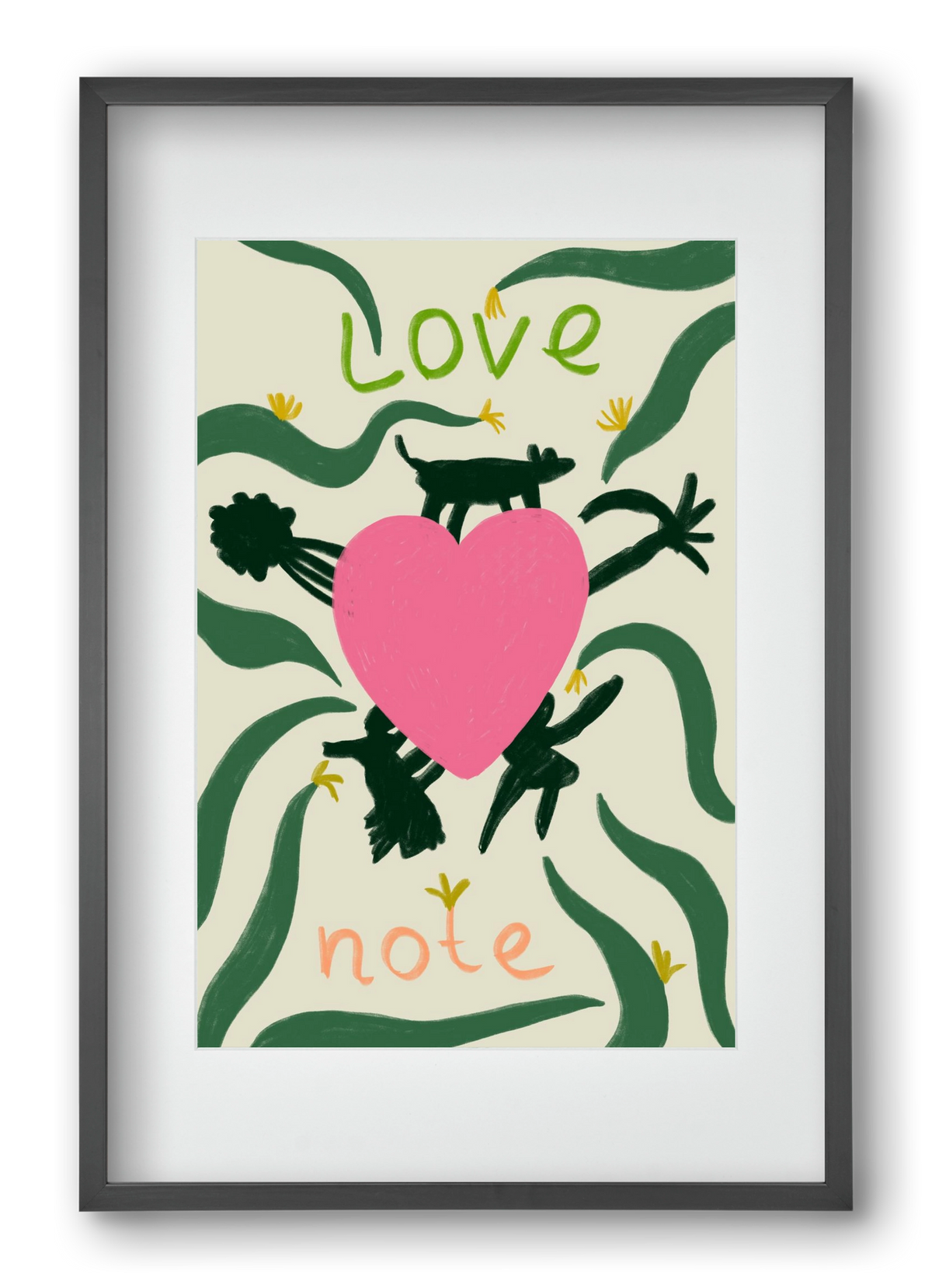 LOVE NOTE, 40x60 cm (30x45 cm), Fekete keret, paszpartuval
