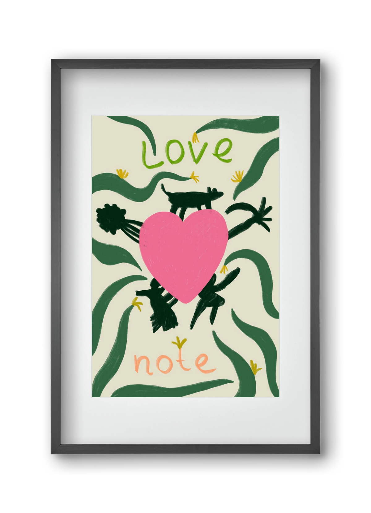 LOVE NOTE, 30x45 cm (20x30 cm), Fekete keret, paszpartuval