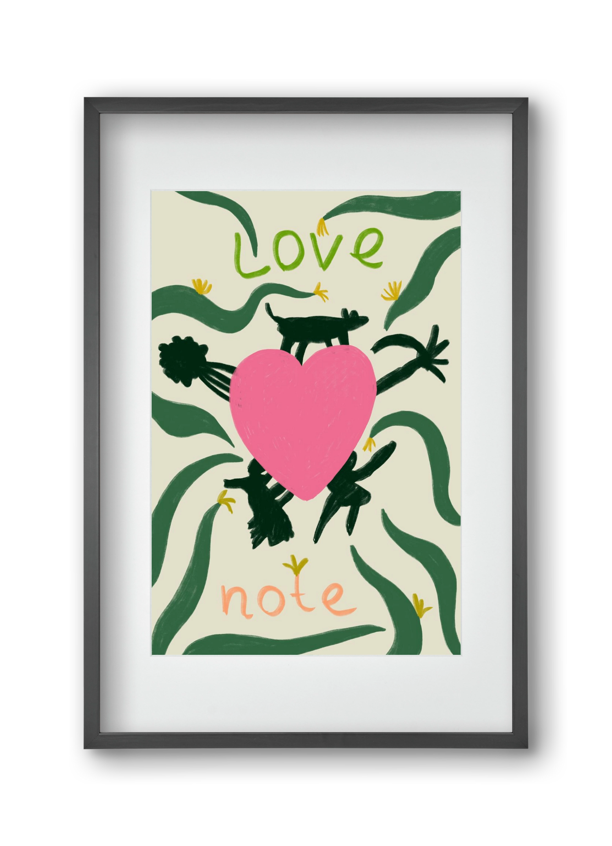 LOVE NOTE, 30x45 cm (20x30 cm), Fekete keret, paszpartuval
