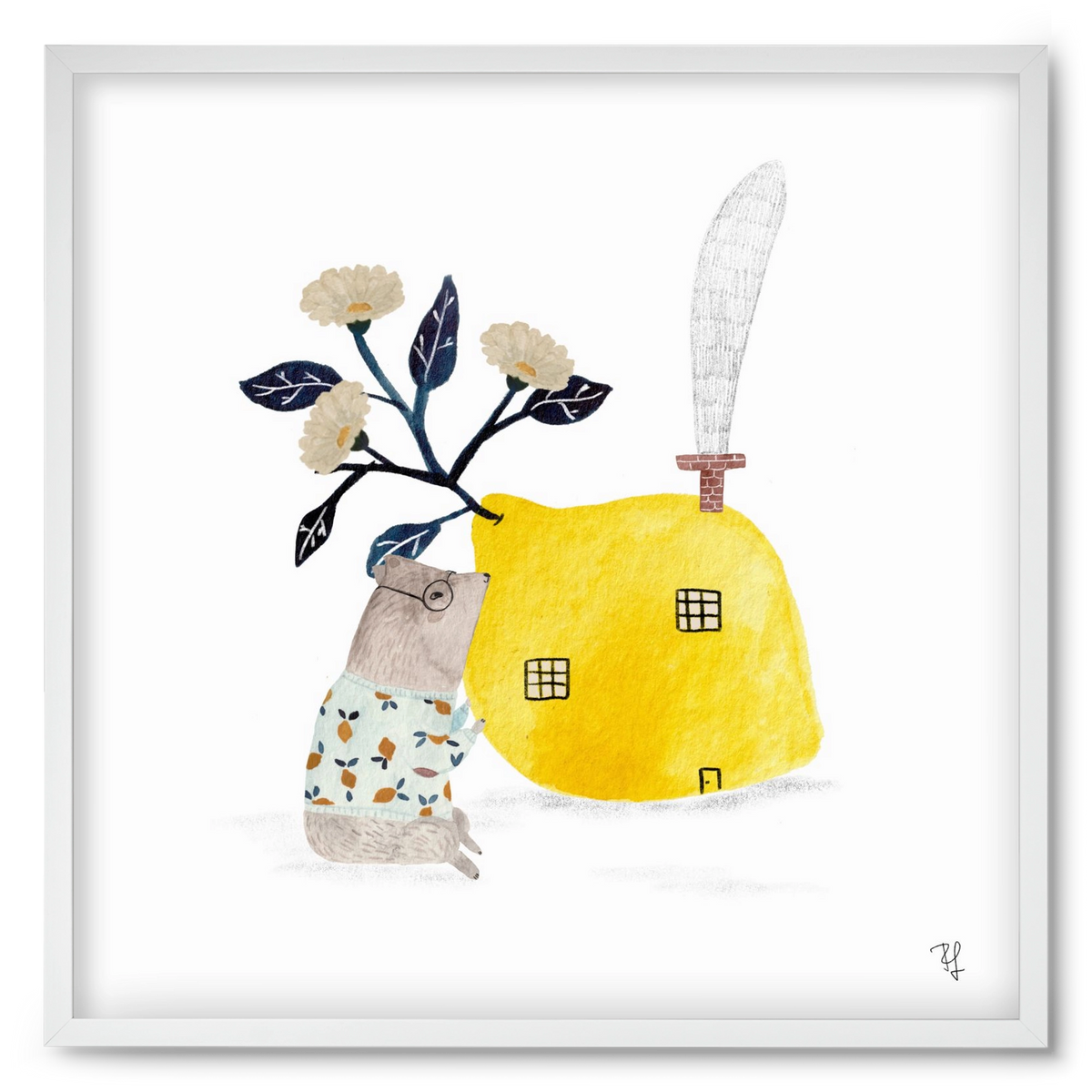 A citromház, 50x50 cm (50x50 cm), Fehér keret