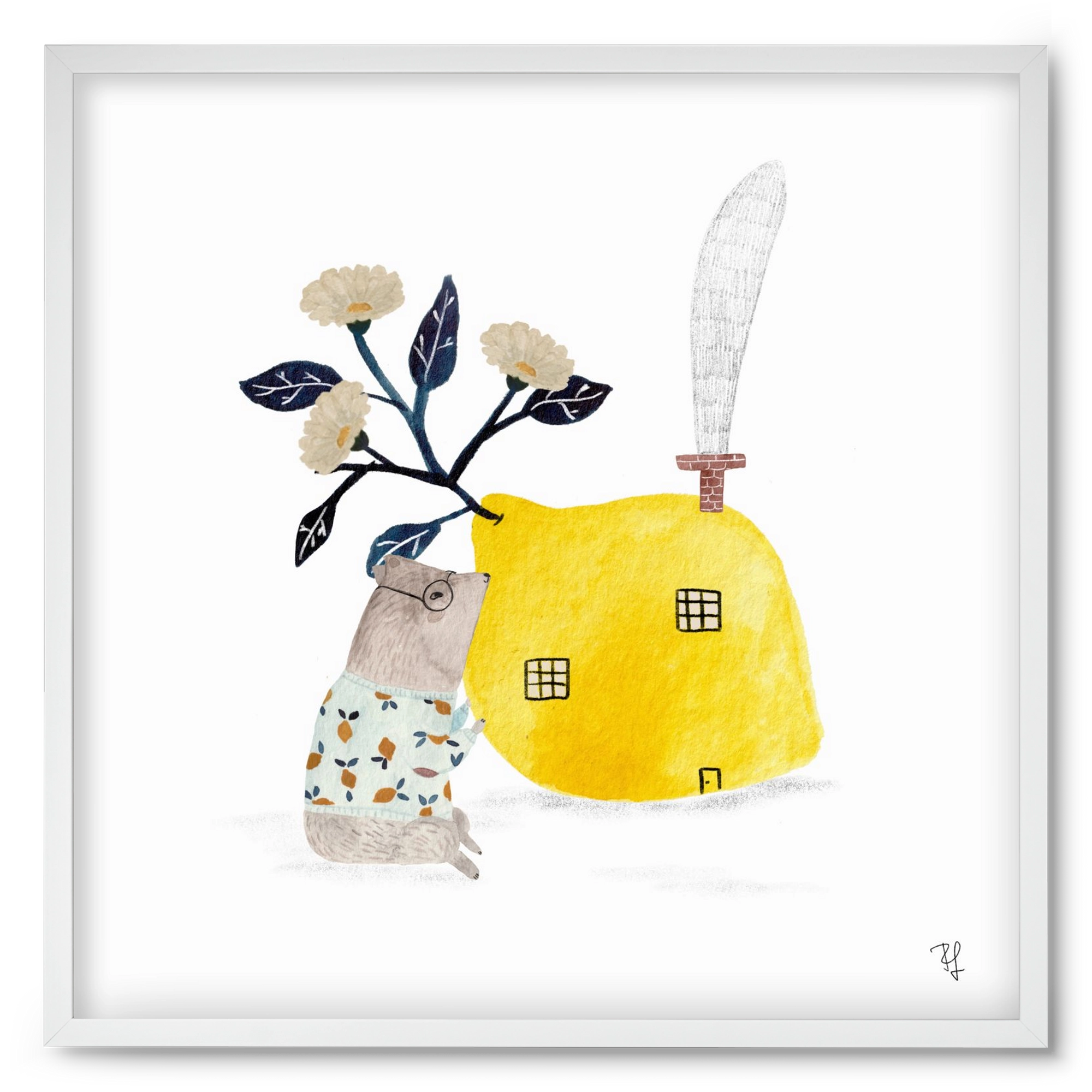 A citromház, 50x50 cm (50x50 cm), Fehér keret