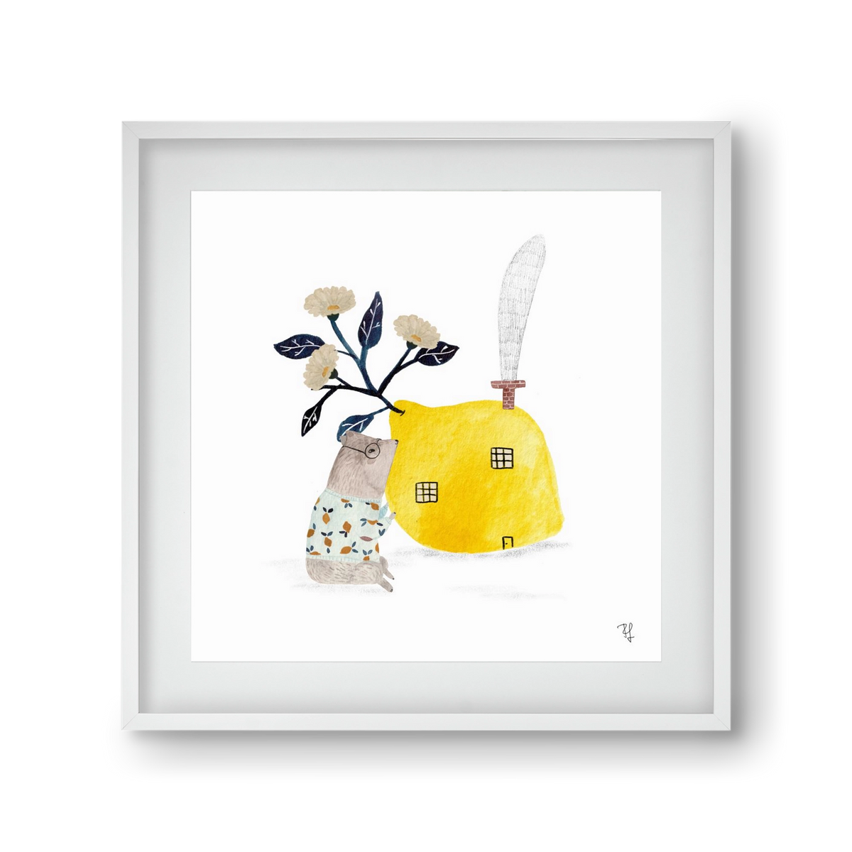 A citromház, 30x30 cm (20x20 cm), Fehér keret, paszpartuval