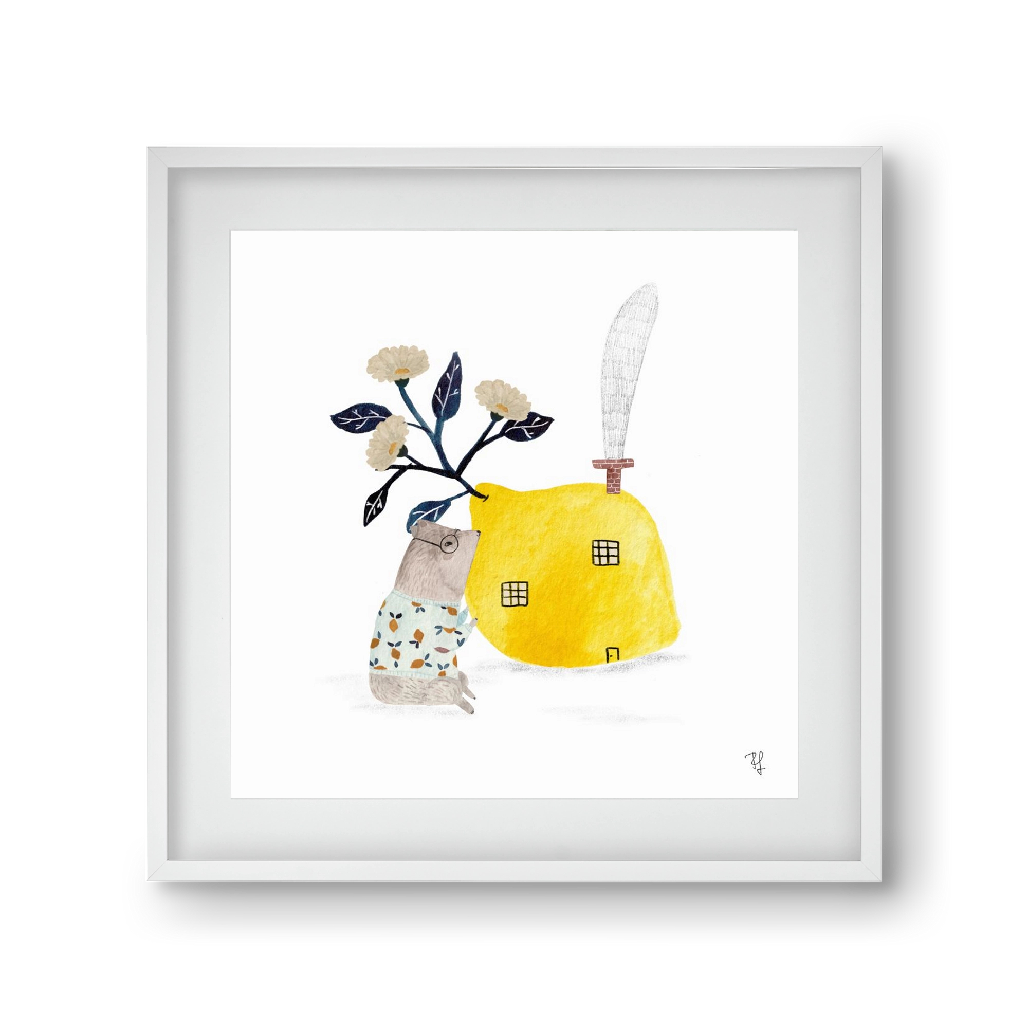 A citromház, 30x30 cm (20x20 cm), Fehér keret, paszpartuval