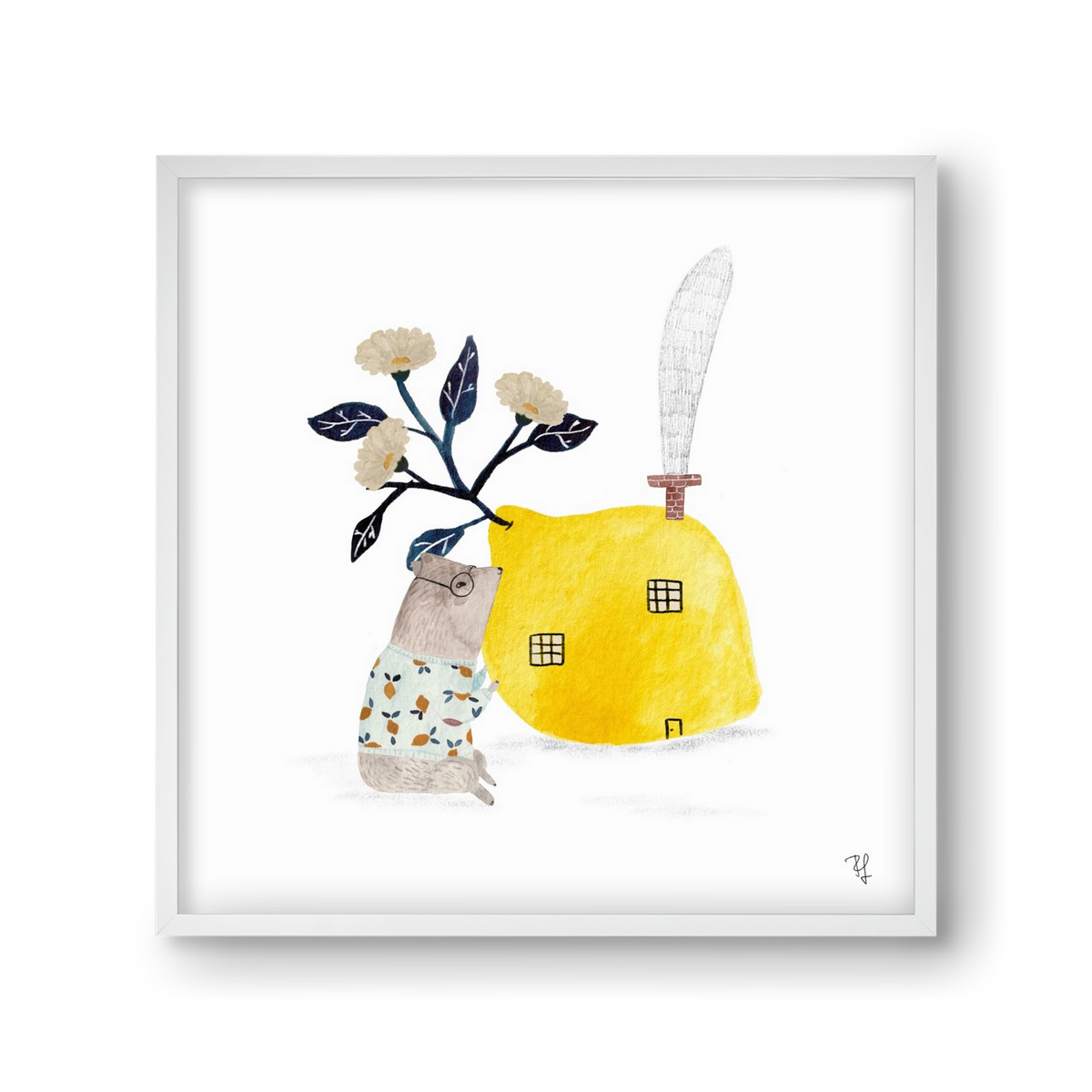 A citromház, 30x30 cm (30x30 cm), Fehér keret