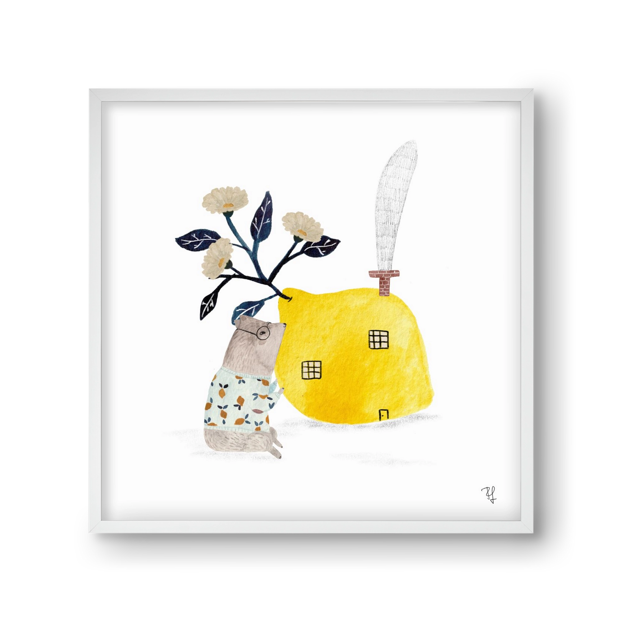 A citromház, 30x30 cm (30x30 cm), Fehér keret