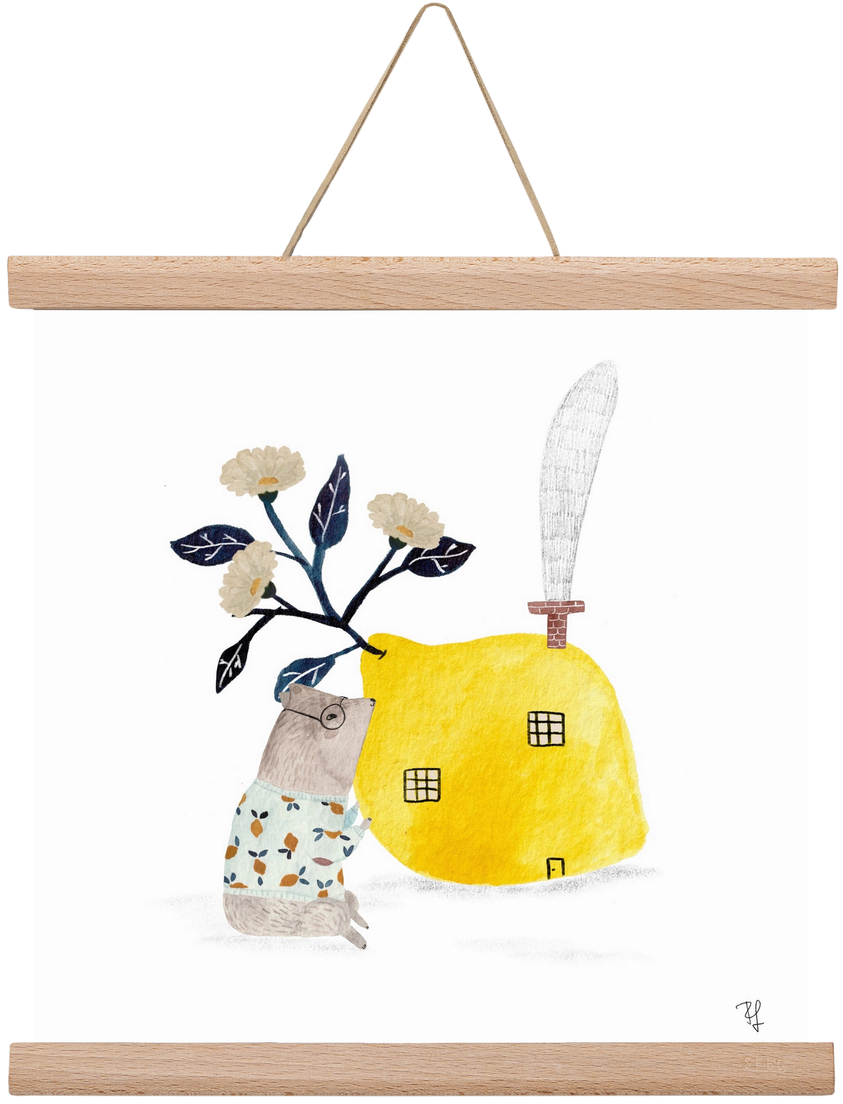 A citromház, 30x30 cm (30x30 cm), Tölgy akasztó