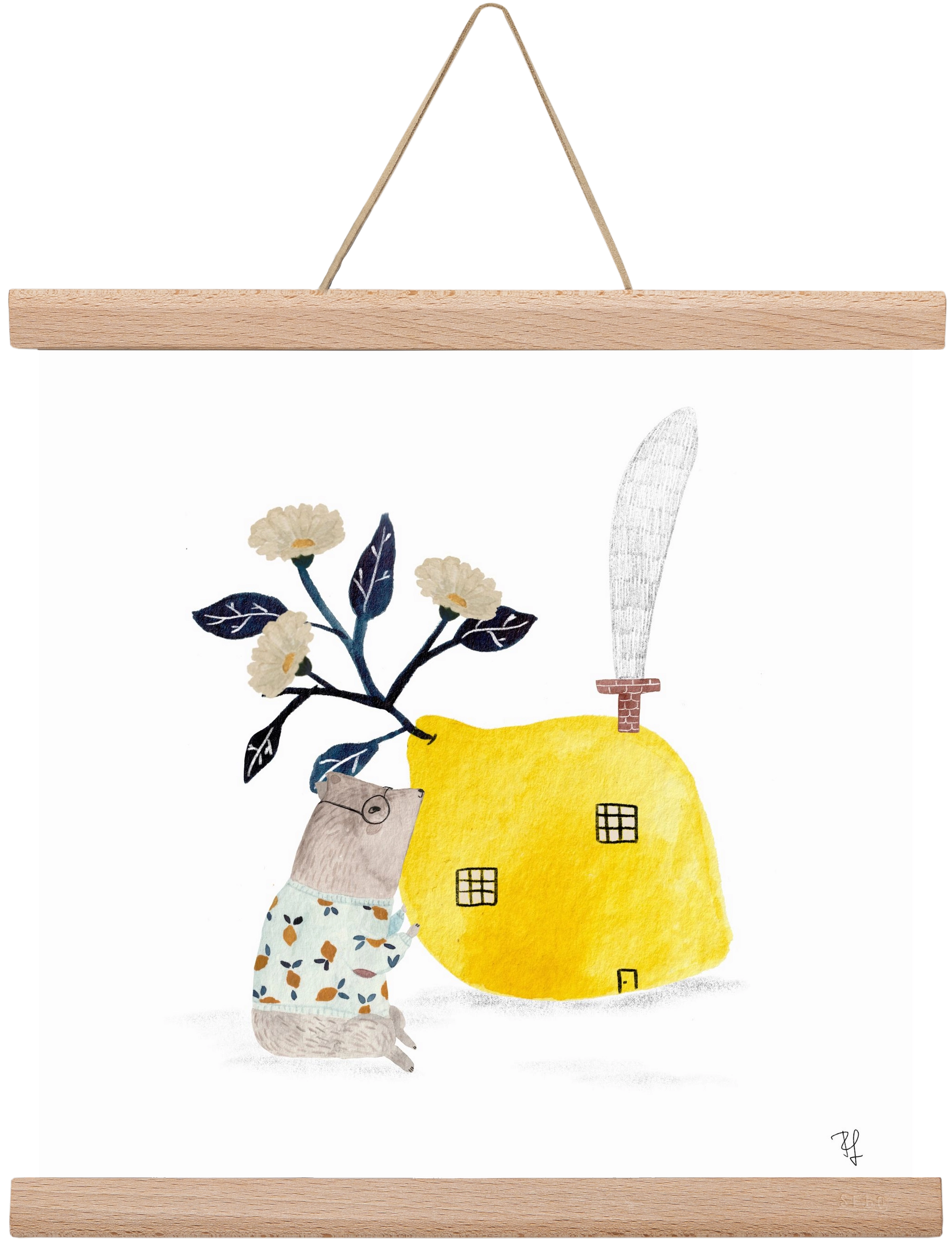 A citromház, 30x30 cm (30x30 cm), Tölgy akasztó