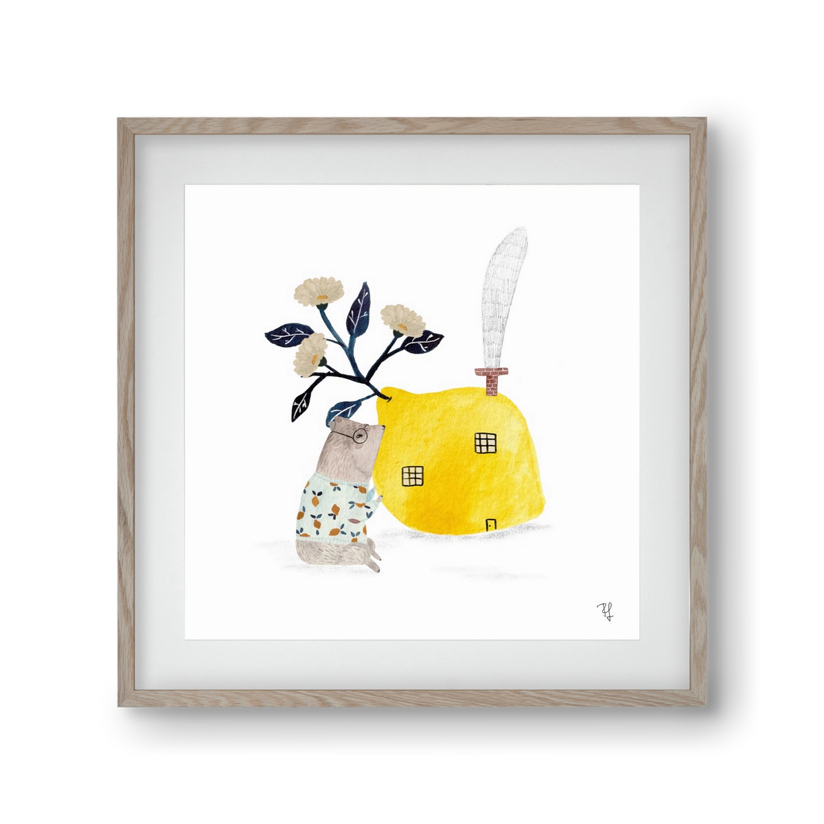 A citromház, 30x30 cm (20x20 cm), Tölgy keret, paszpartuval