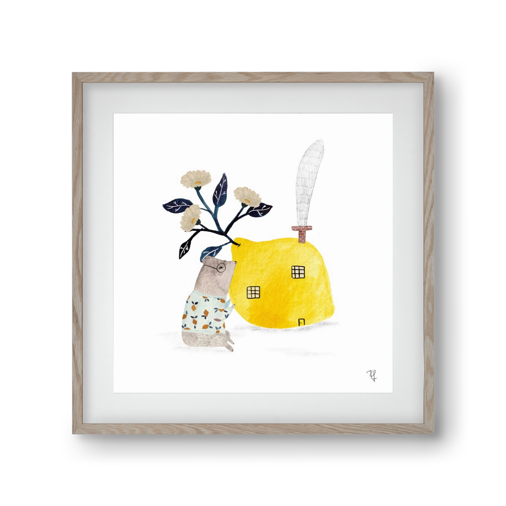 A citromház, 30x30 cm (20x20 cm), Tölgy keret, paszpartuval