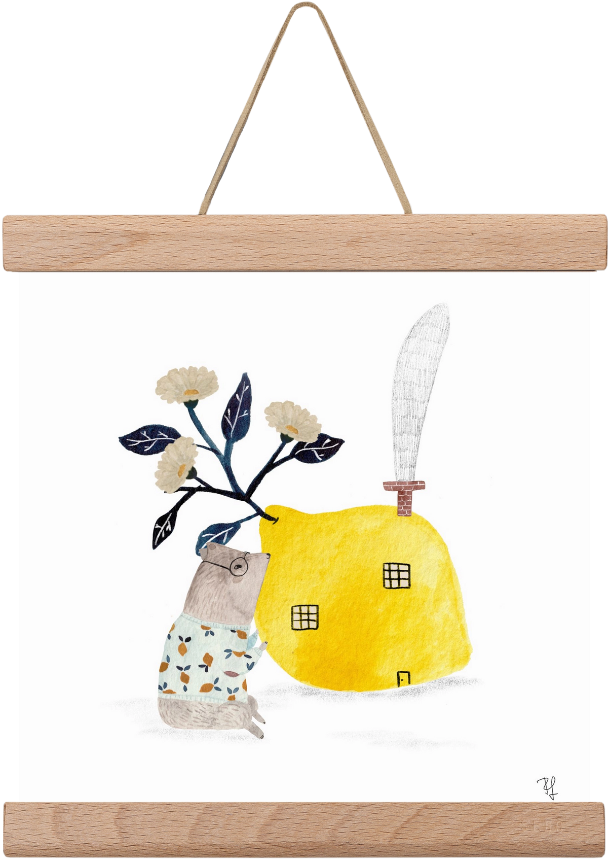 A citromház, 20x20 cm (20x20 cm), Tölgy akasztó