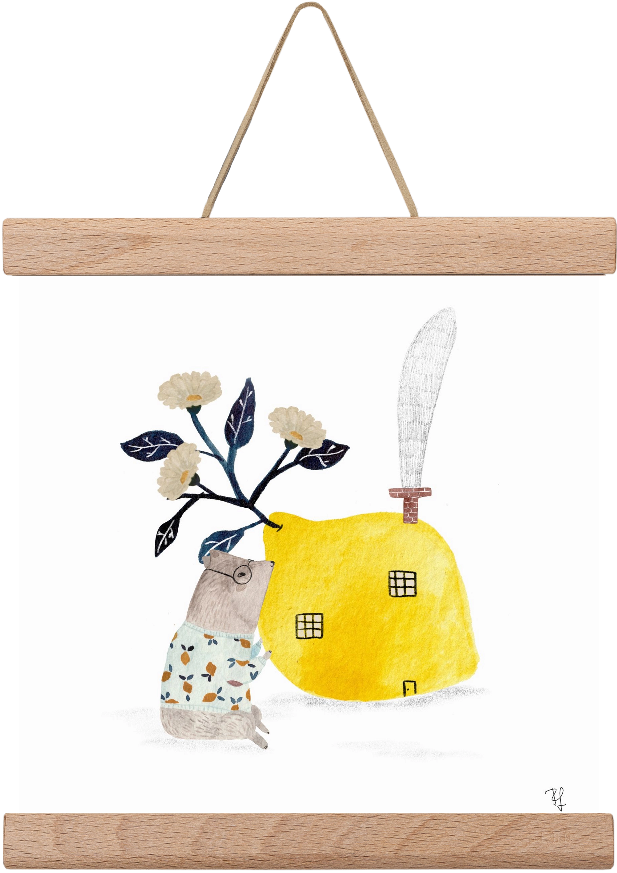 A citromház, 20x20 cm (20x20 cm), Tölgy akasztó