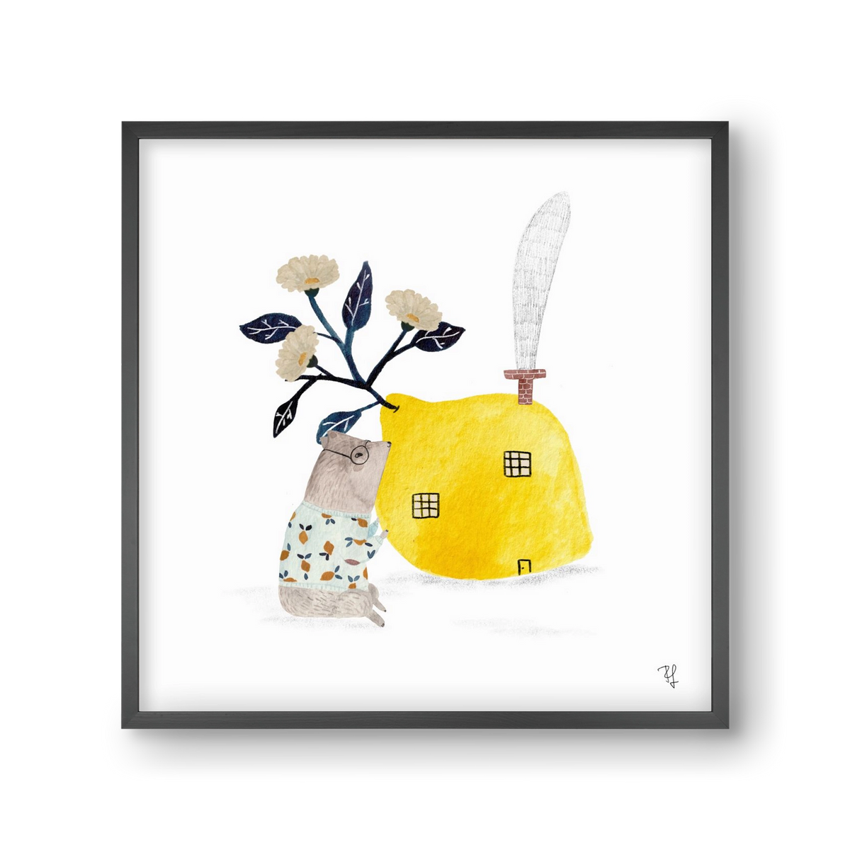 A citromház, 30x30 cm (30x30 cm), Fekete keret