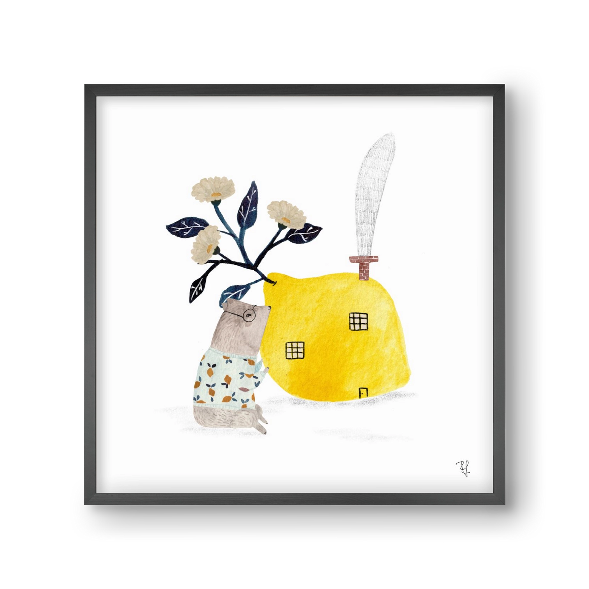 A citromház, 30x30 cm (30x30 cm), Fekete keret