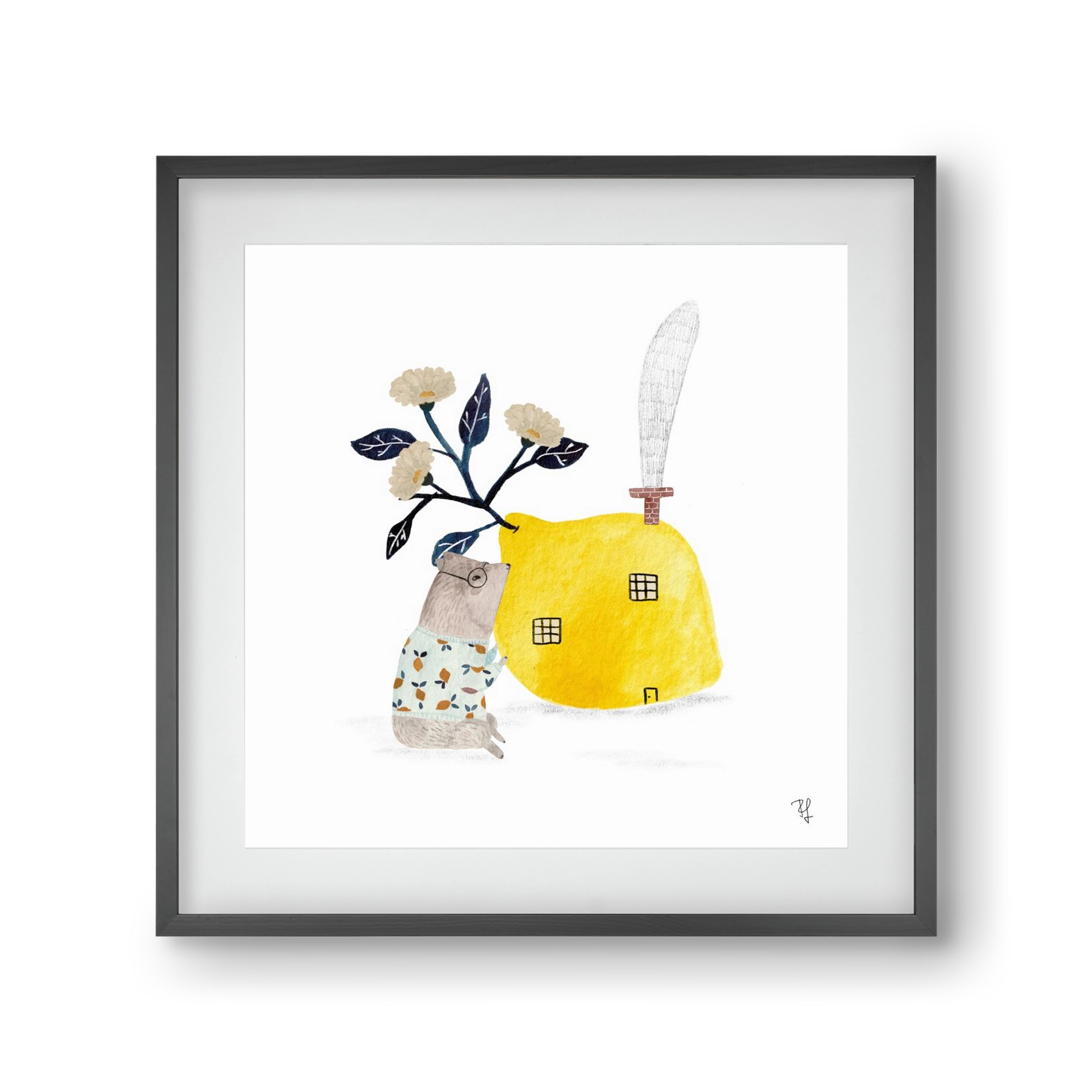 A citromház, 30x30 cm (20x20 cm), Fekete keret, paszpartuval