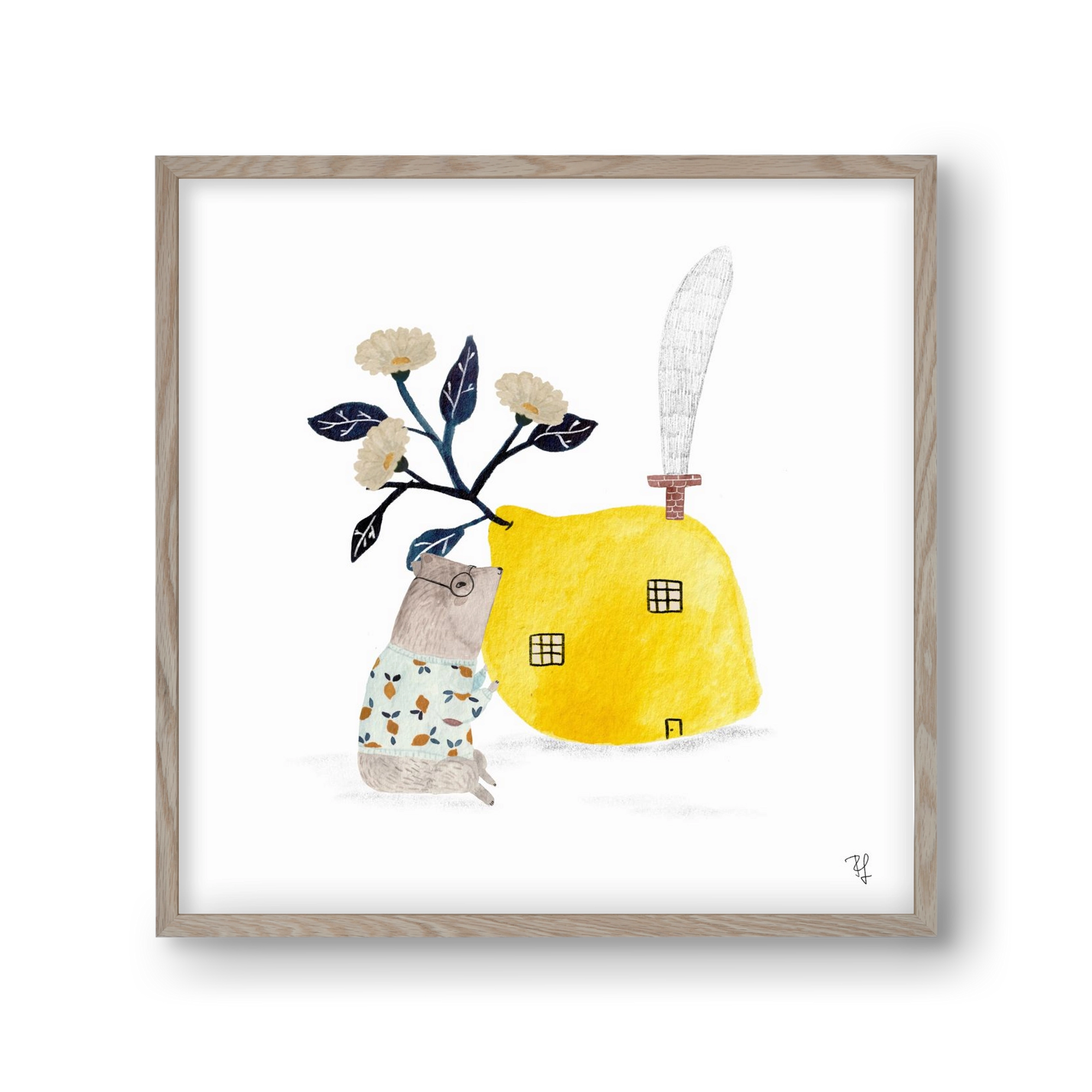 A citromház, 30x30 cm (30x30 cm), Tölgy keret