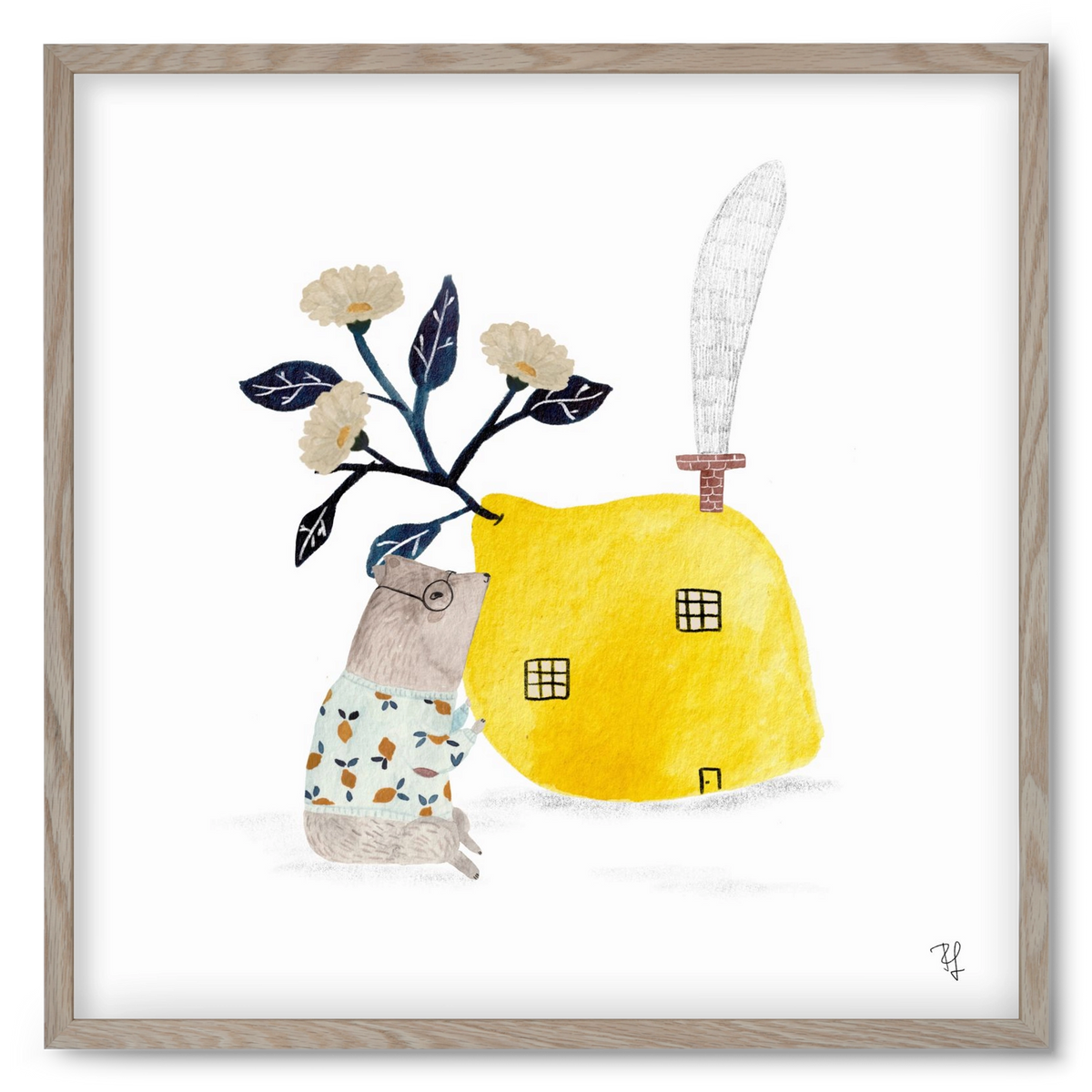 A citromház, 50x50 cm (50x50 cm), Tölgy keret