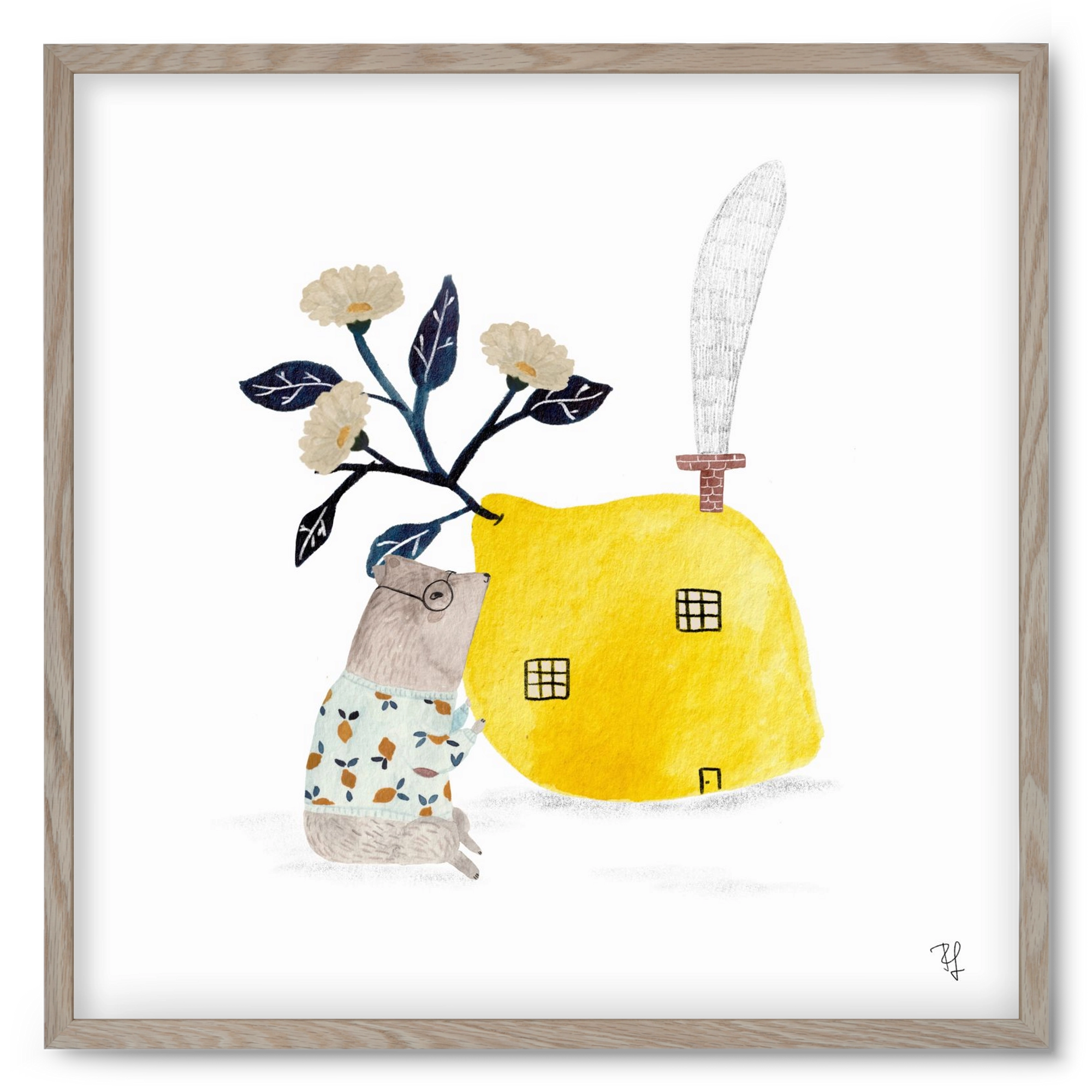 A citromház, 50x50 cm (50x50 cm), Tölgy keret