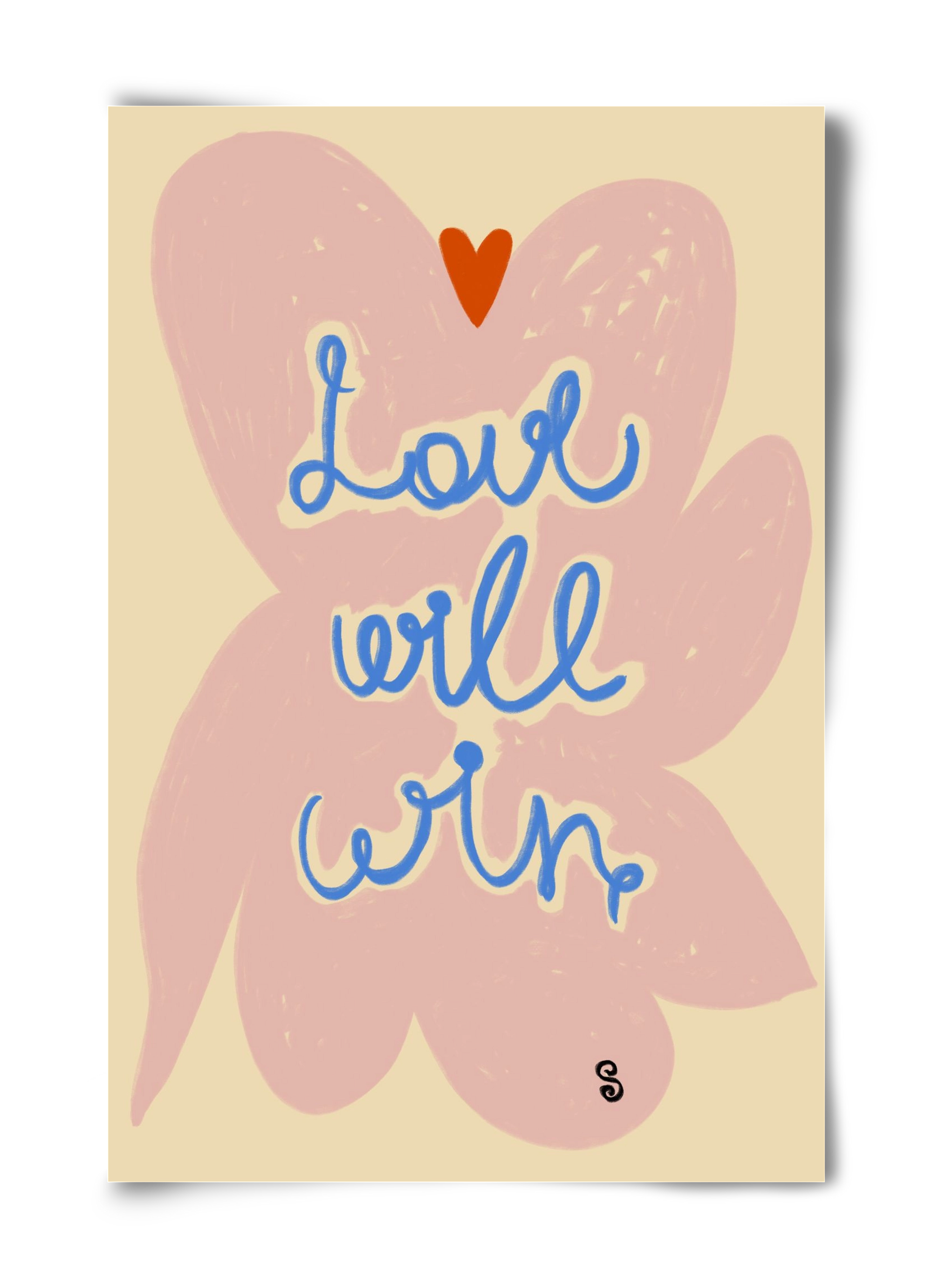 LOVE WILL WIN, 40x60 cm, Keret nélkül