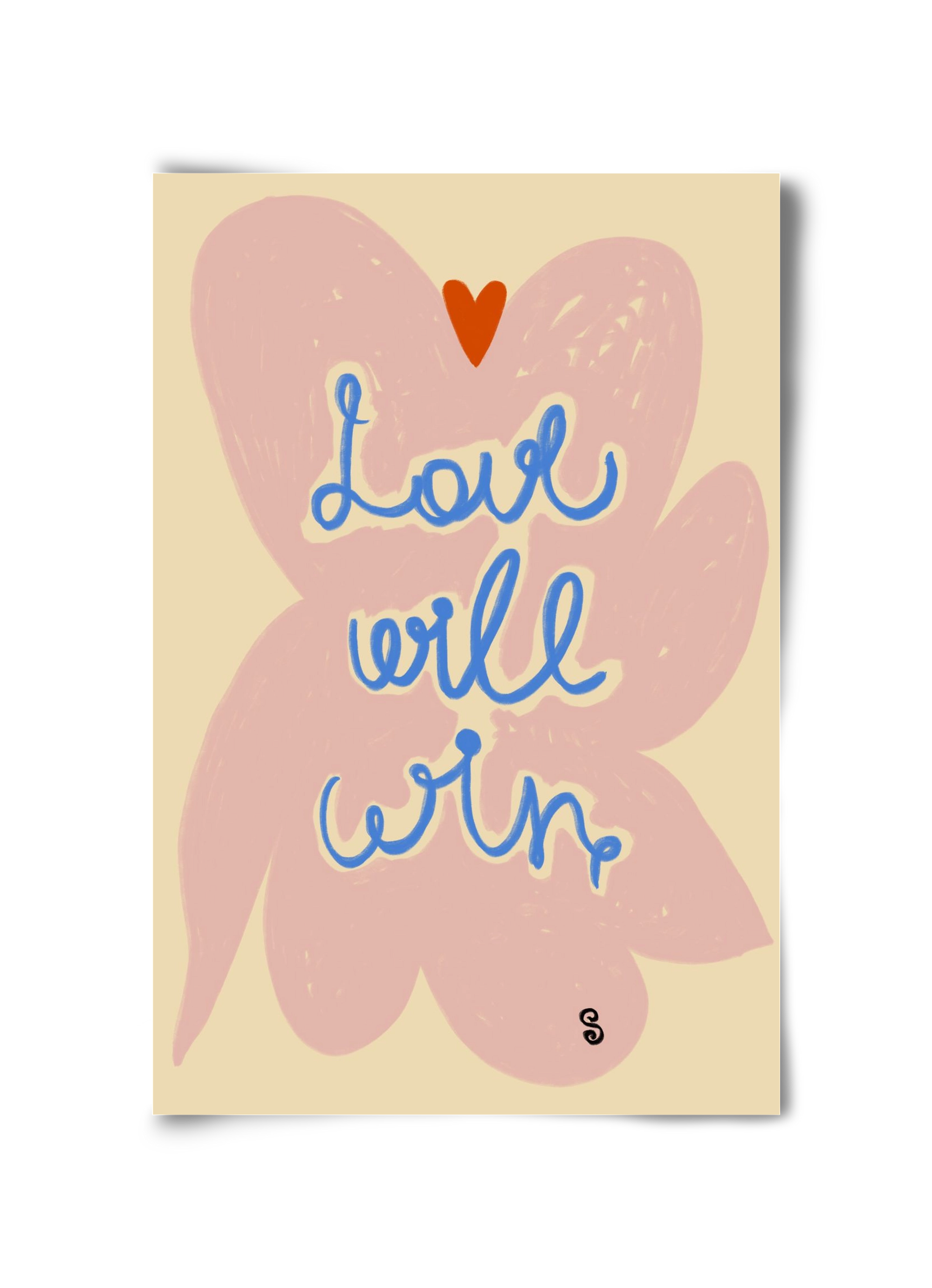 LOVE WILL WIN, 30x45 cm, Keret nélkül