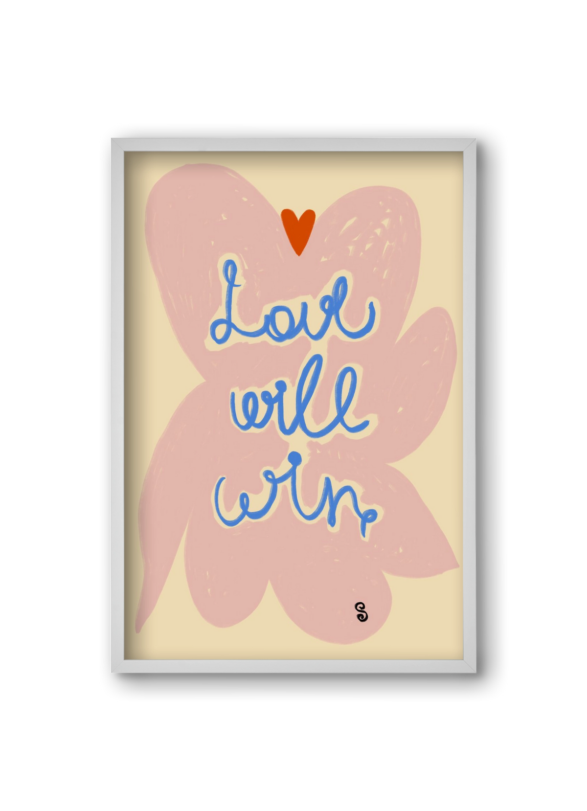LOVE WILL WIN, 20x30 cm (20x30 cm), Fehér keret