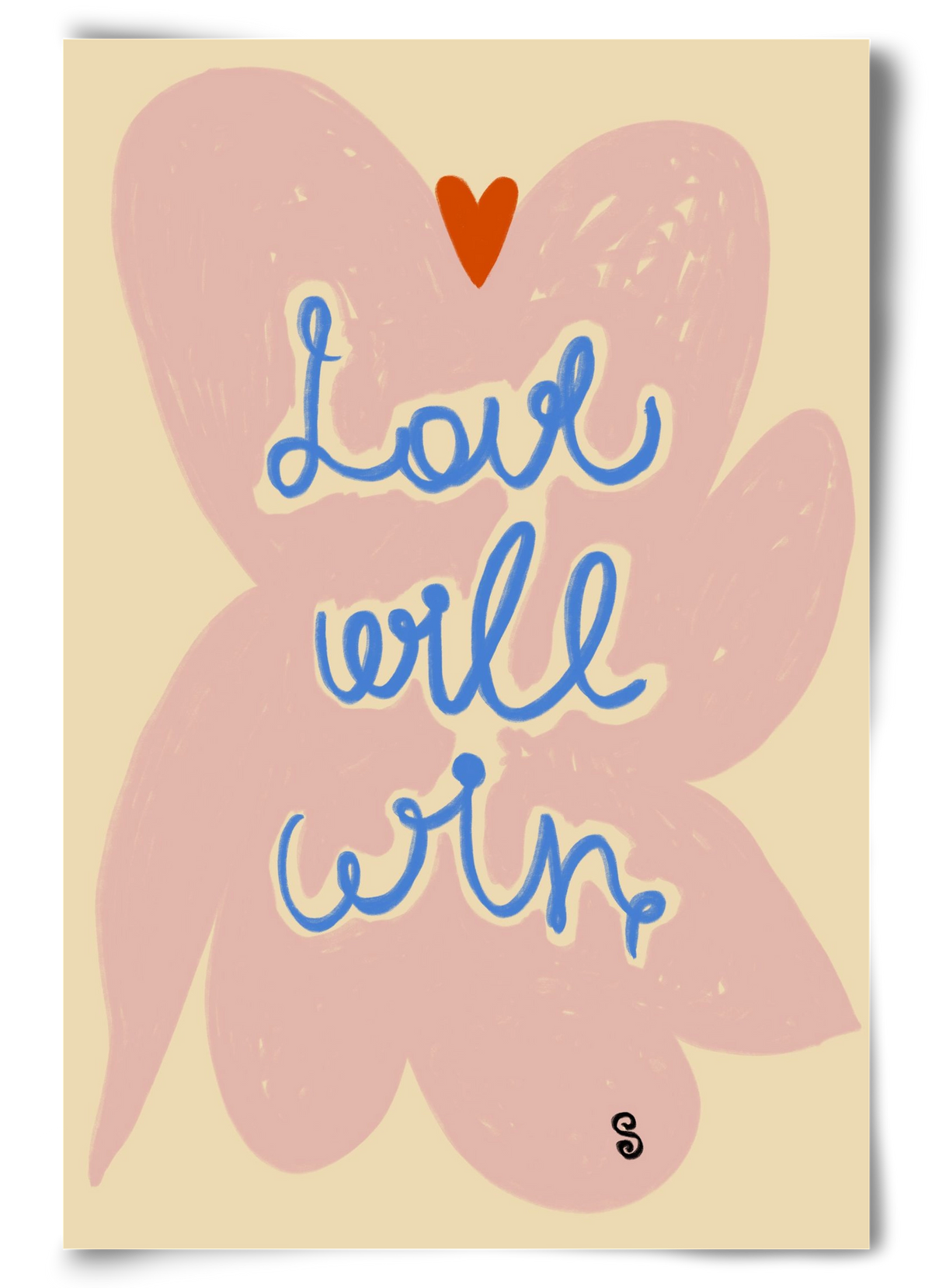 LOVE WILL WIN, 60x90 cm, Keret nélkül