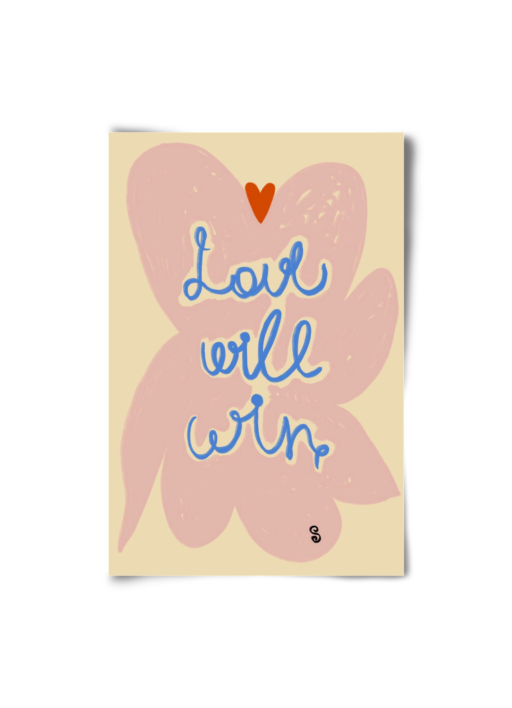 LOVE WILL WIN, 20x30 cm, Keret nélkül