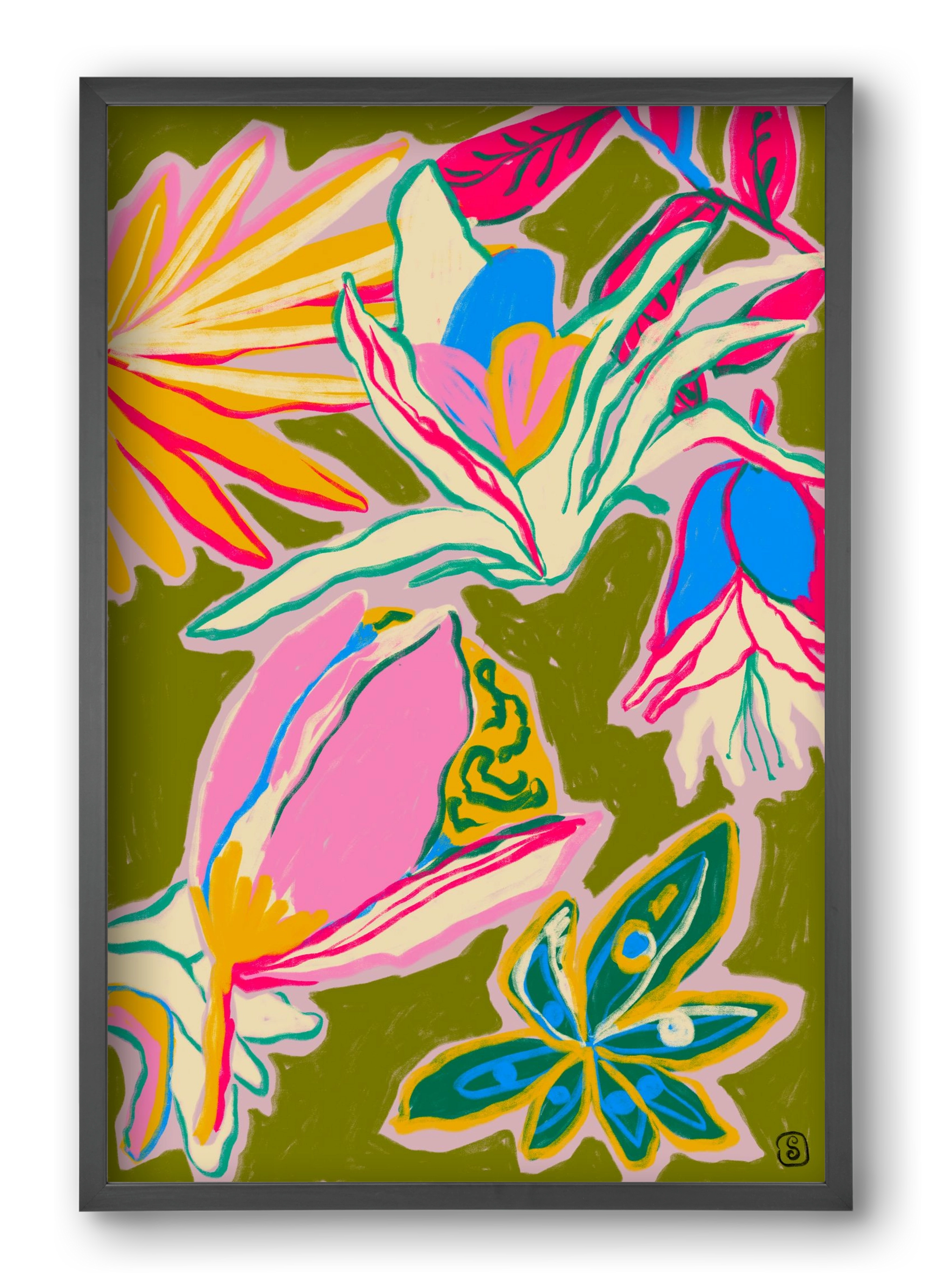 TROPICAL GARDEN, 40x60 cm (40x60 cm), Fekete keret