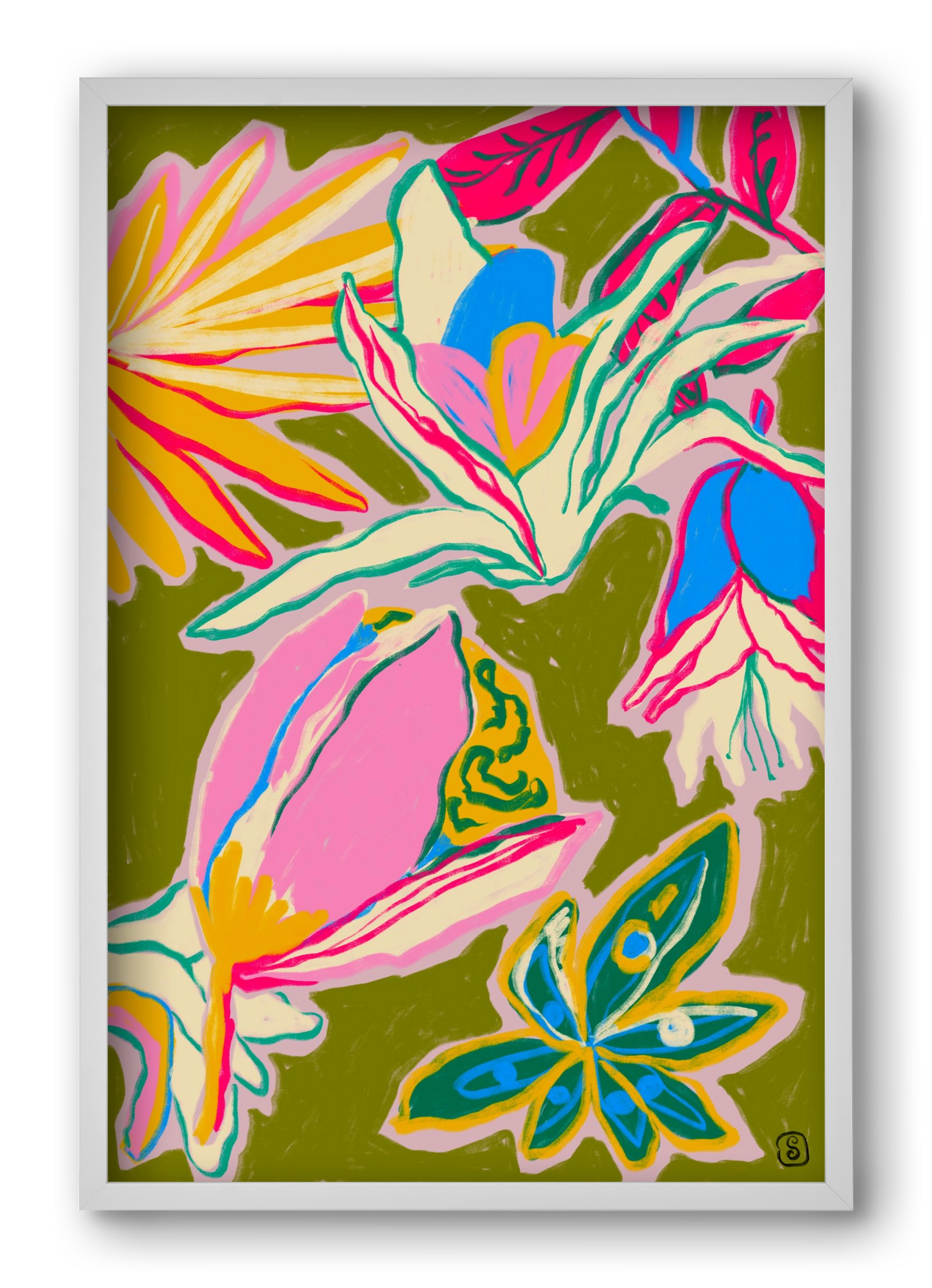 TROPICAL GARDEN, 40x60 cm (40x60 cm), Fehér keret