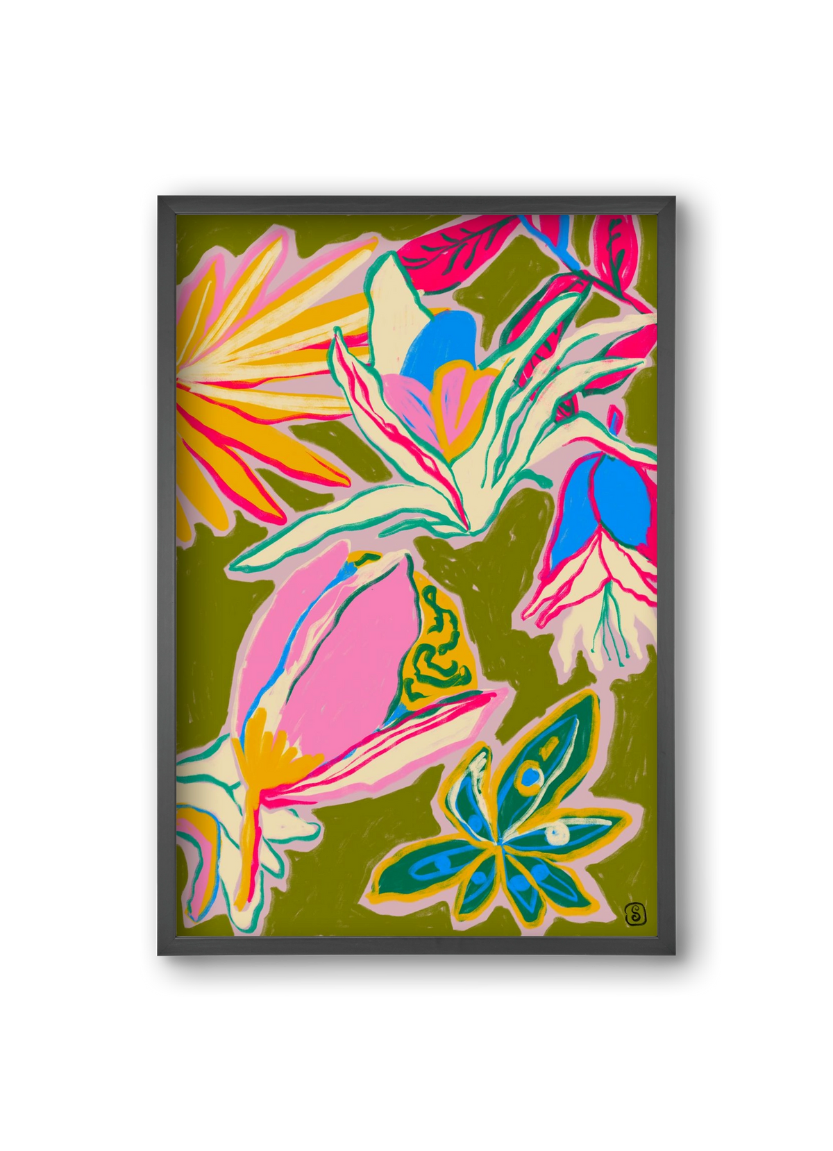 TROPICAL GARDEN, 20x30 cm (20x30 cm), Fekete keret