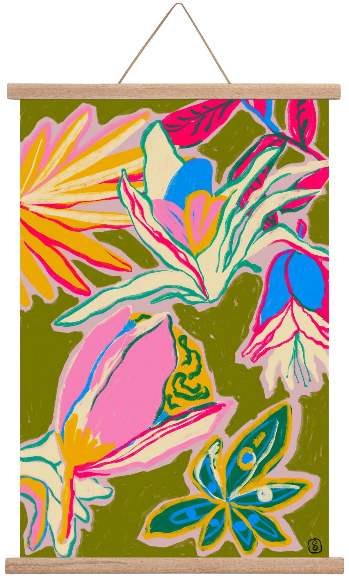 TROPICAL GARDEN, 40x60 cm (40x60 cm), Tölgy akasztó