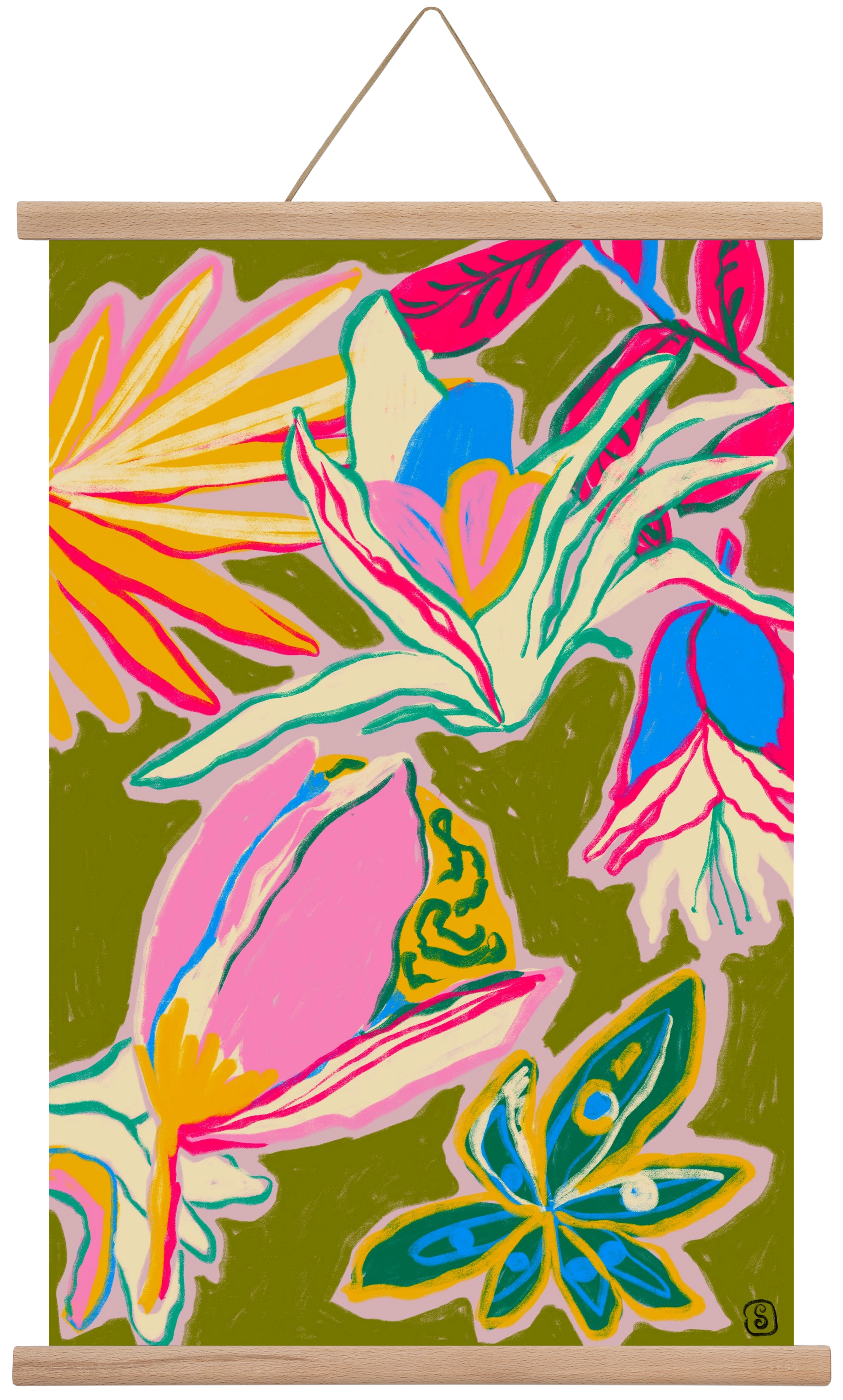 TROPICAL GARDEN, 40x60 cm (40x60 cm), Tölgy akasztó