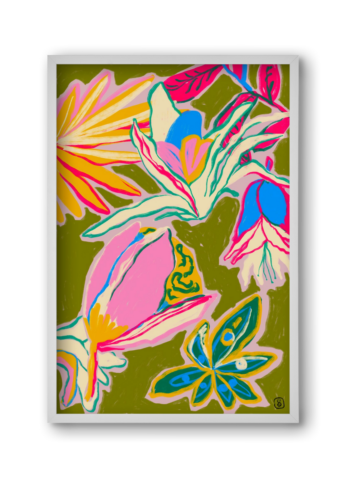 TROPICAL GARDEN, 30x45 cm (30x45 cm), Fehér keret