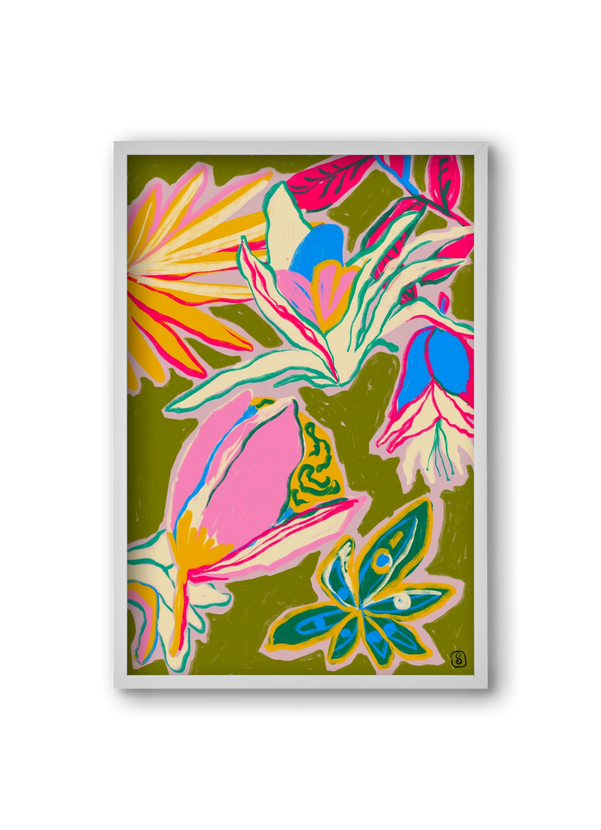 TROPICAL GARDEN, 20x30 cm (20x30 cm), Fehér keret